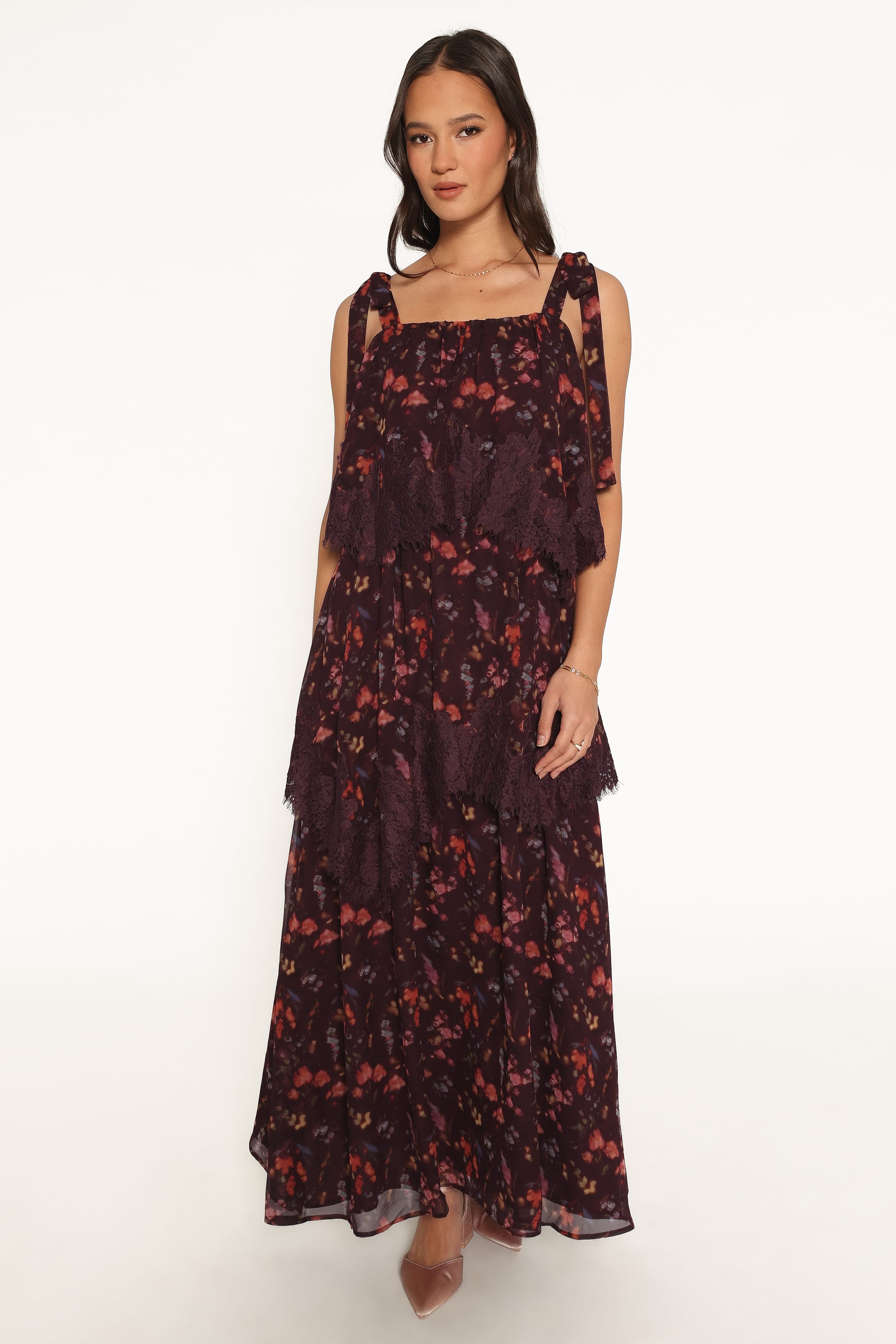 DRESSES Lunella Maxi Dress - Plum Blurred Floral