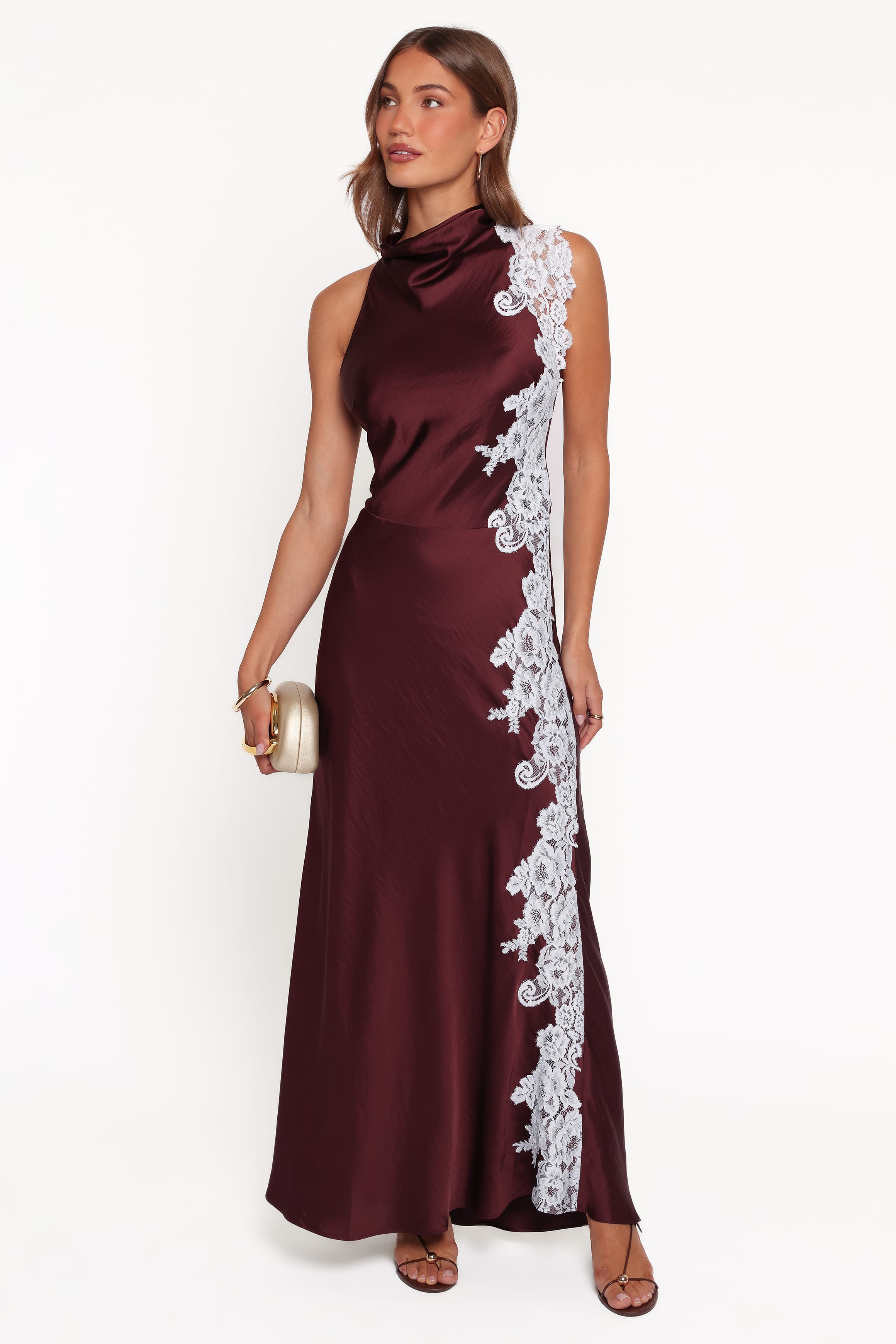 DRESSES Lunita Halterneck Maxi Dress - Brown/Blue