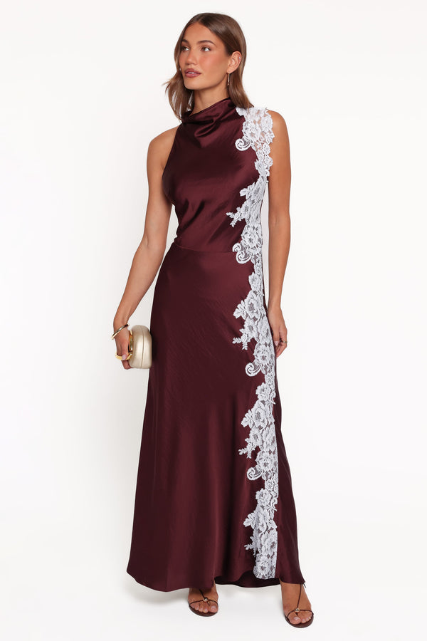 DRESSES Lunita Halterneck Maxi Dress - Brown/Blue