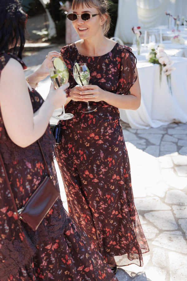 DRESSES Magdalena Maxi Dress - Plum Blurred Floral