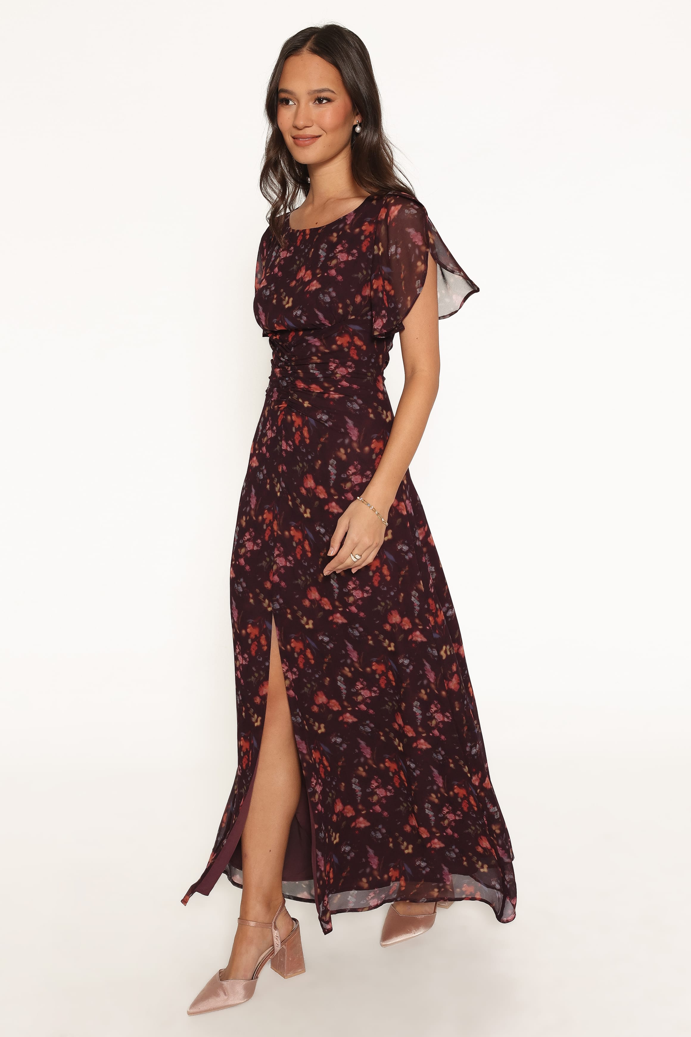 DRESSES Magdalena Maxi Dress - Plum Blurred Floral