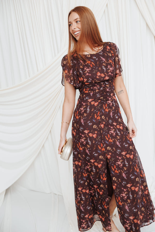 DRESSES Magdalena Maxi Dress - Plum Blurred Floral