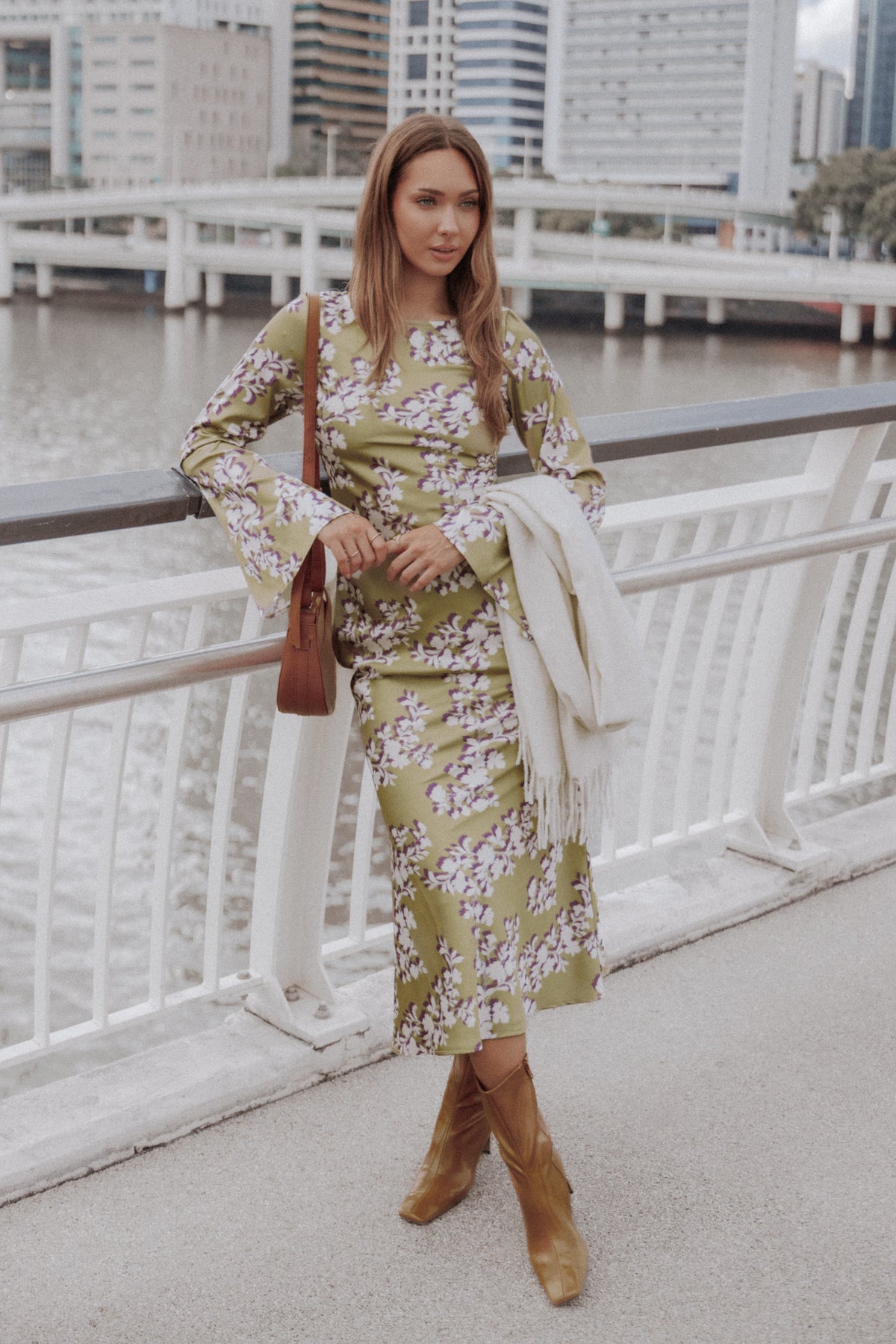 DRESSES Maia Long Sleeve Maxi Dress - Green Rum Floral