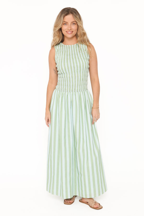 DRESSES Maleny Maxi Dress - Blue/Green Stripe