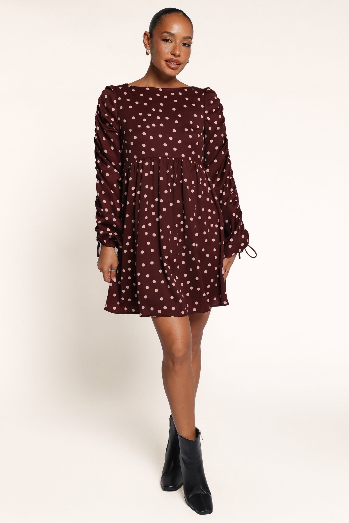 DRESSES Micaela Long Sleeve Mini Dress - Cherry Polka Dot