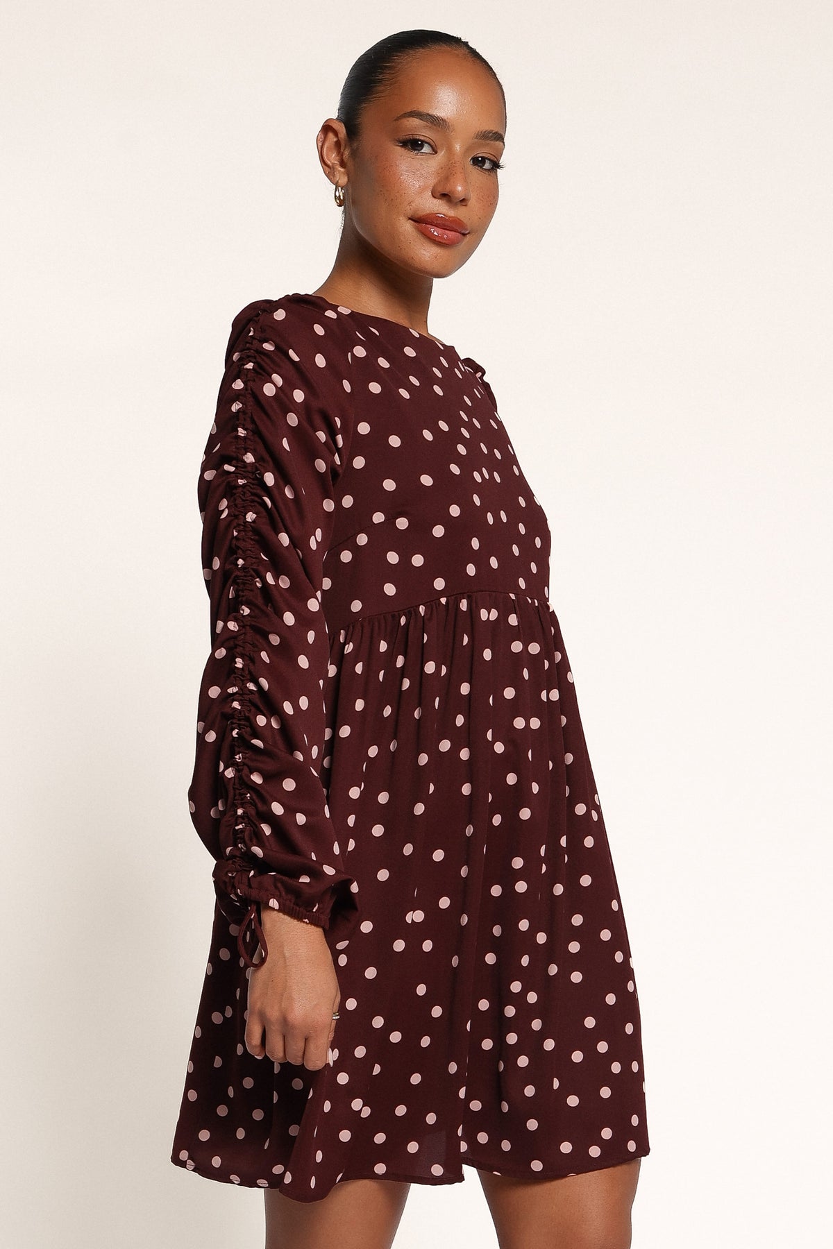 DRESSES Micaela Long Sleeve Mini Dress - Cherry Polka Dot