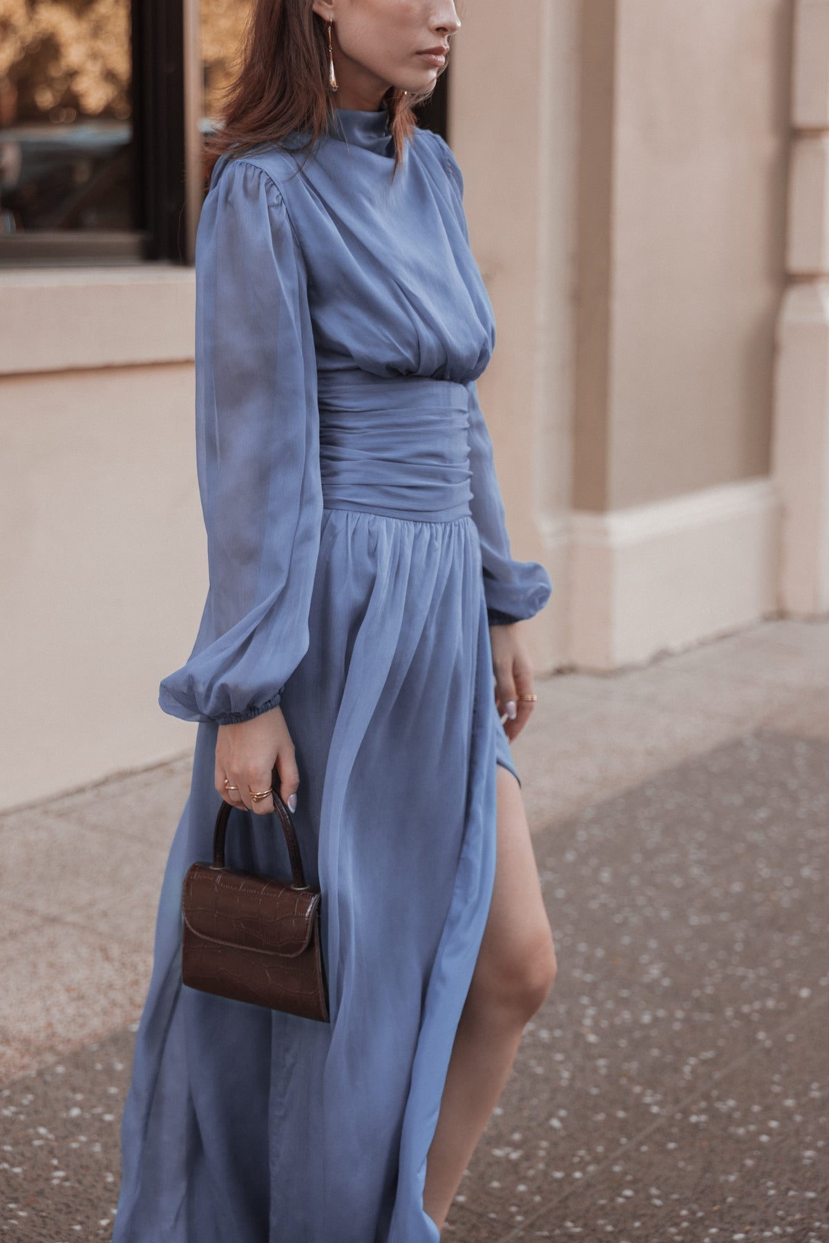 DRESSES Neveah Long Sleeve Maxi Dress - Dusty Blue