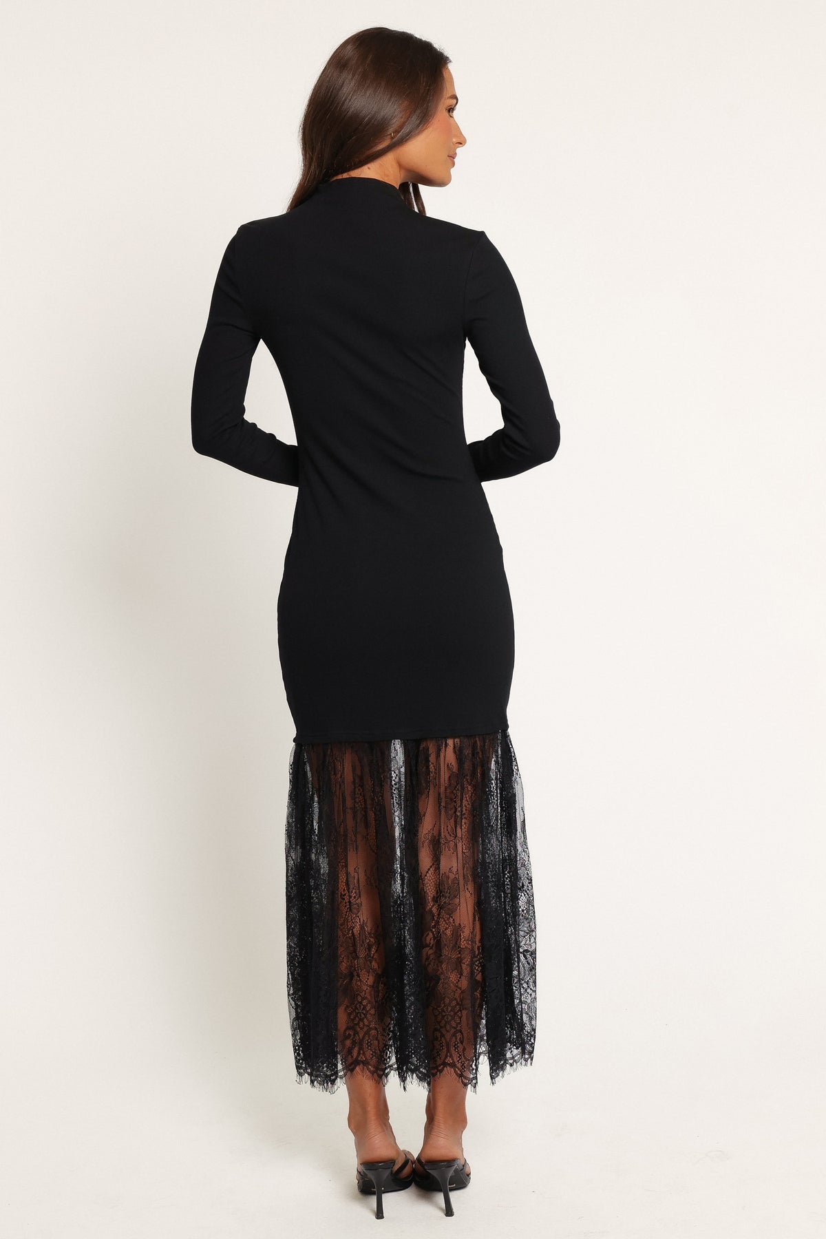 DRESSES Noelani Lace Sweater Maxi Dress - Black