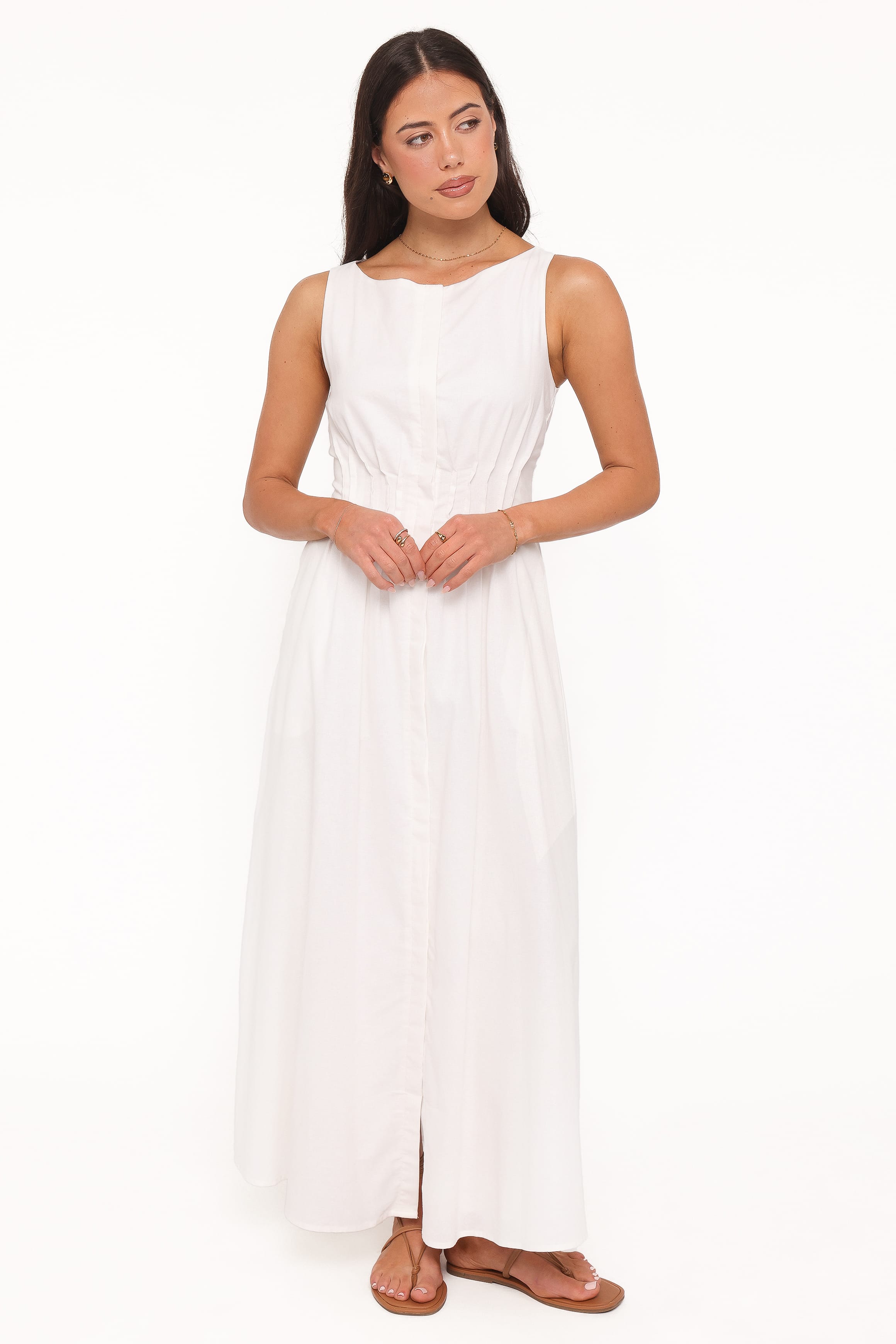DRESSES Prunella Midi Dress - White