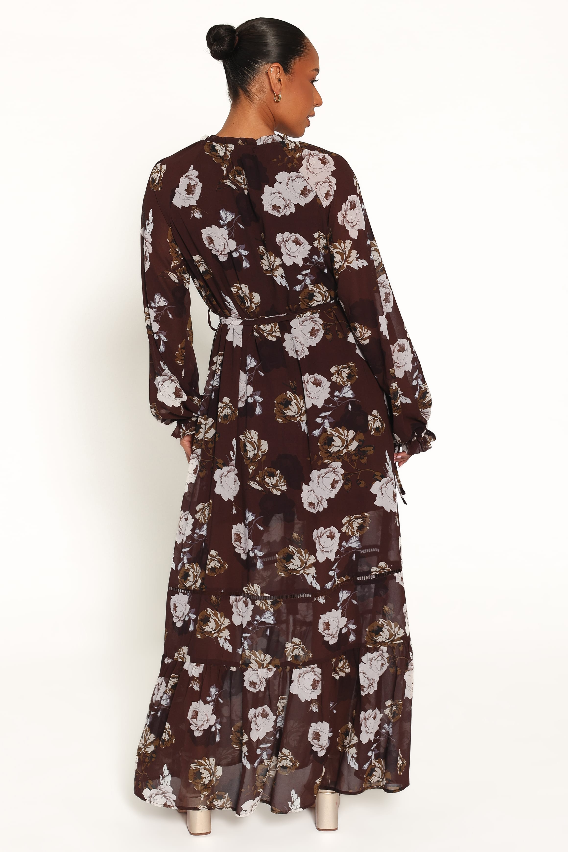 DRESSES Rhonda Long Sleeve Maxi Dress - Brown Floral