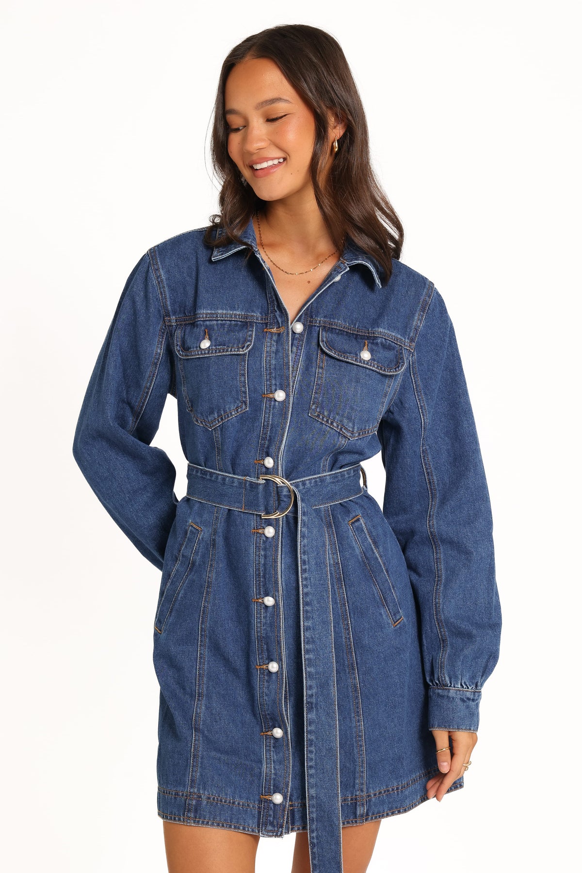 DRESSES Robina Long Sleeve Mini Dress - Indigo Denim