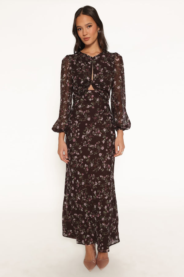 DRESSES Rosalyn Maxi Dress - Brown Lilac Floral
