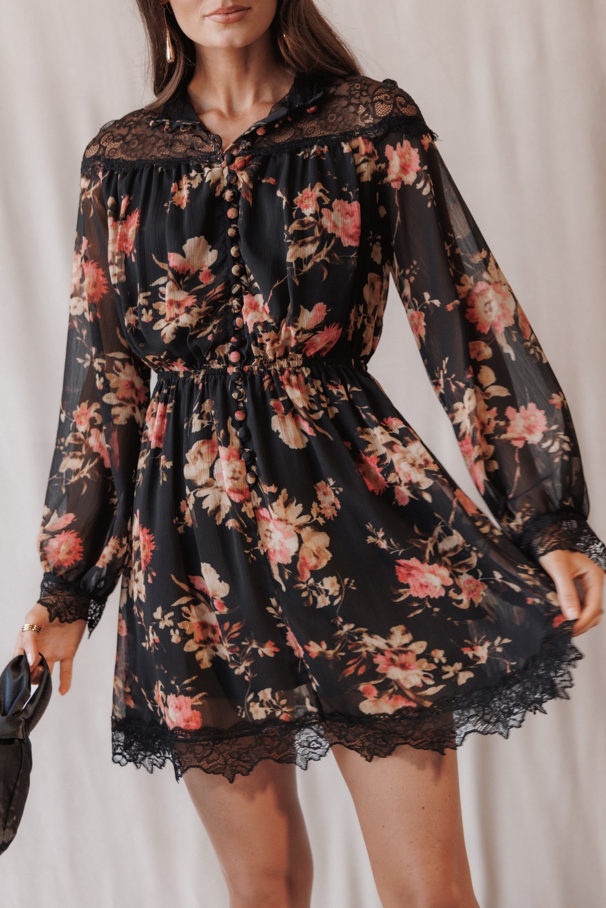 DRESSES Rosannah Mini Dress - Black Floral