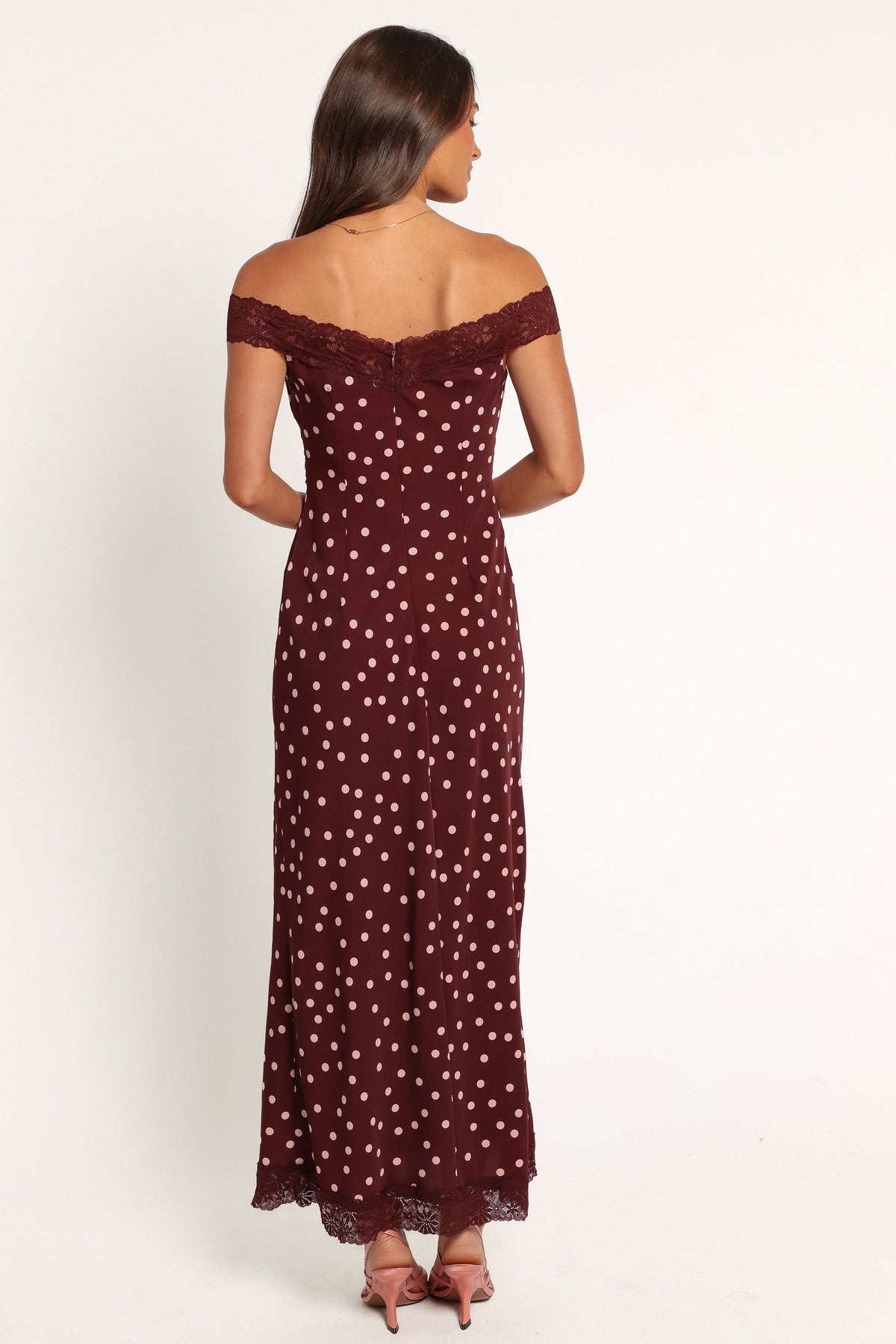 DRESSES Roselia Off Shoulder Maxi Dress - Cherry Polka Dot