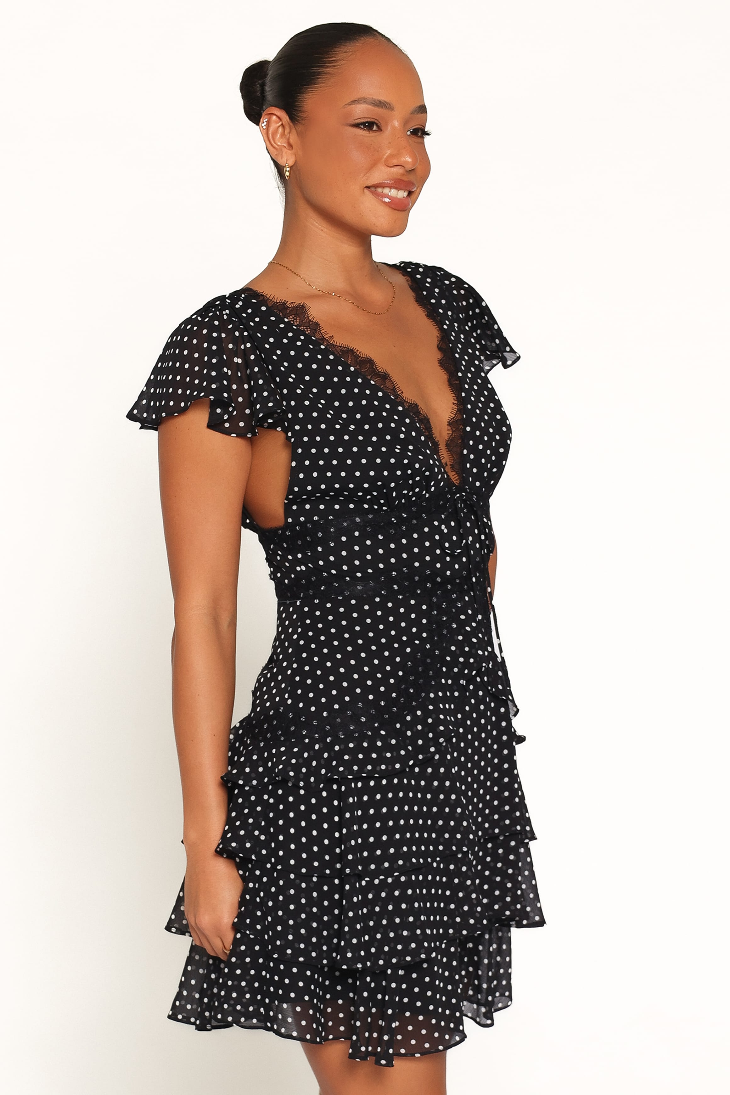 DRESSES Saint Mini Dress - Black Polka Dot