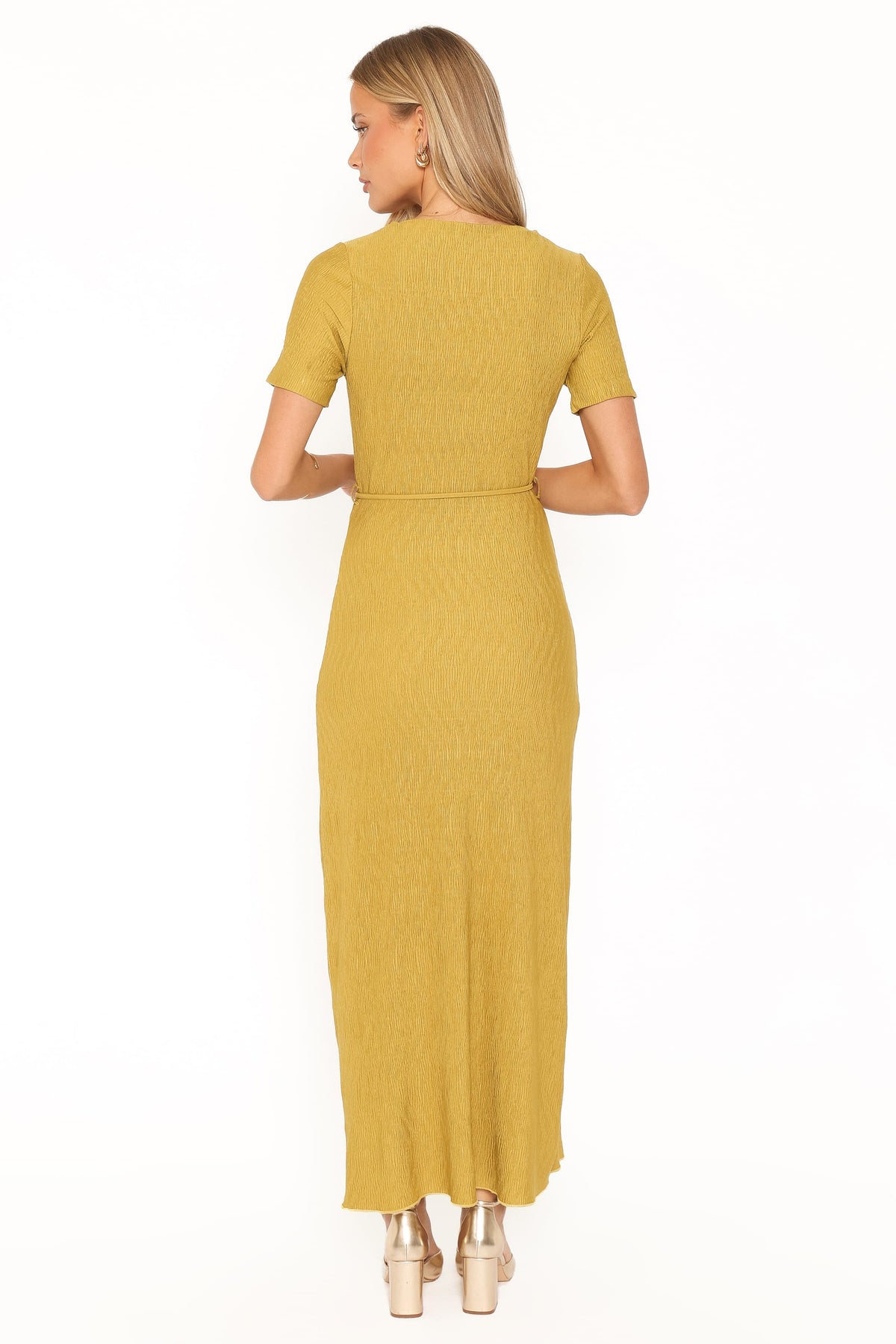 DRESSES Samantha Plisse Maxi Dress - Burnished Gold