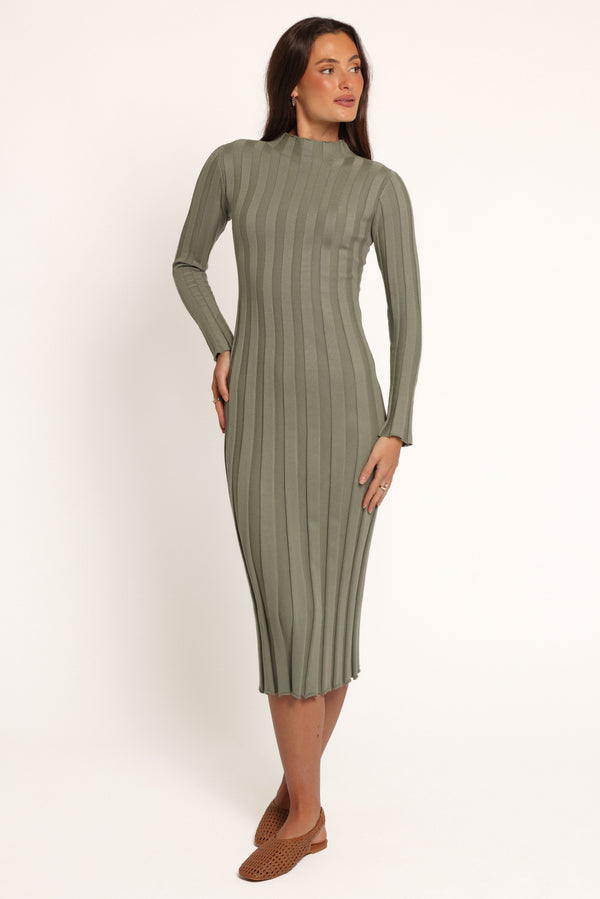DRESSES Tessy Long Sleeve Midi Dress - Green