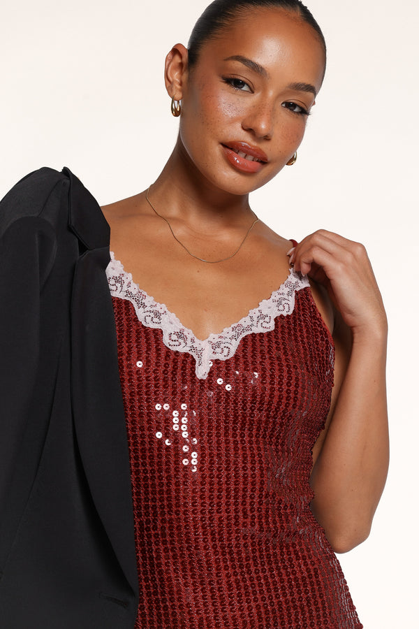 DRESSES Vayda Mini Dress - Burgundy/Pink
