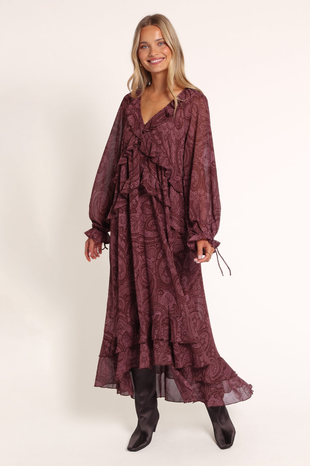 DRESSES Vina Maxi Dress - Burgundy Paisley