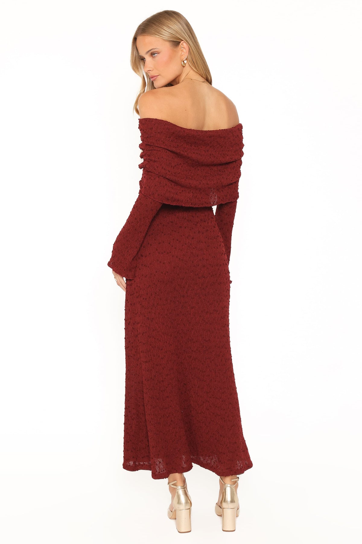DRESSES Wilma Off Shoulder Dress - Burgundy
