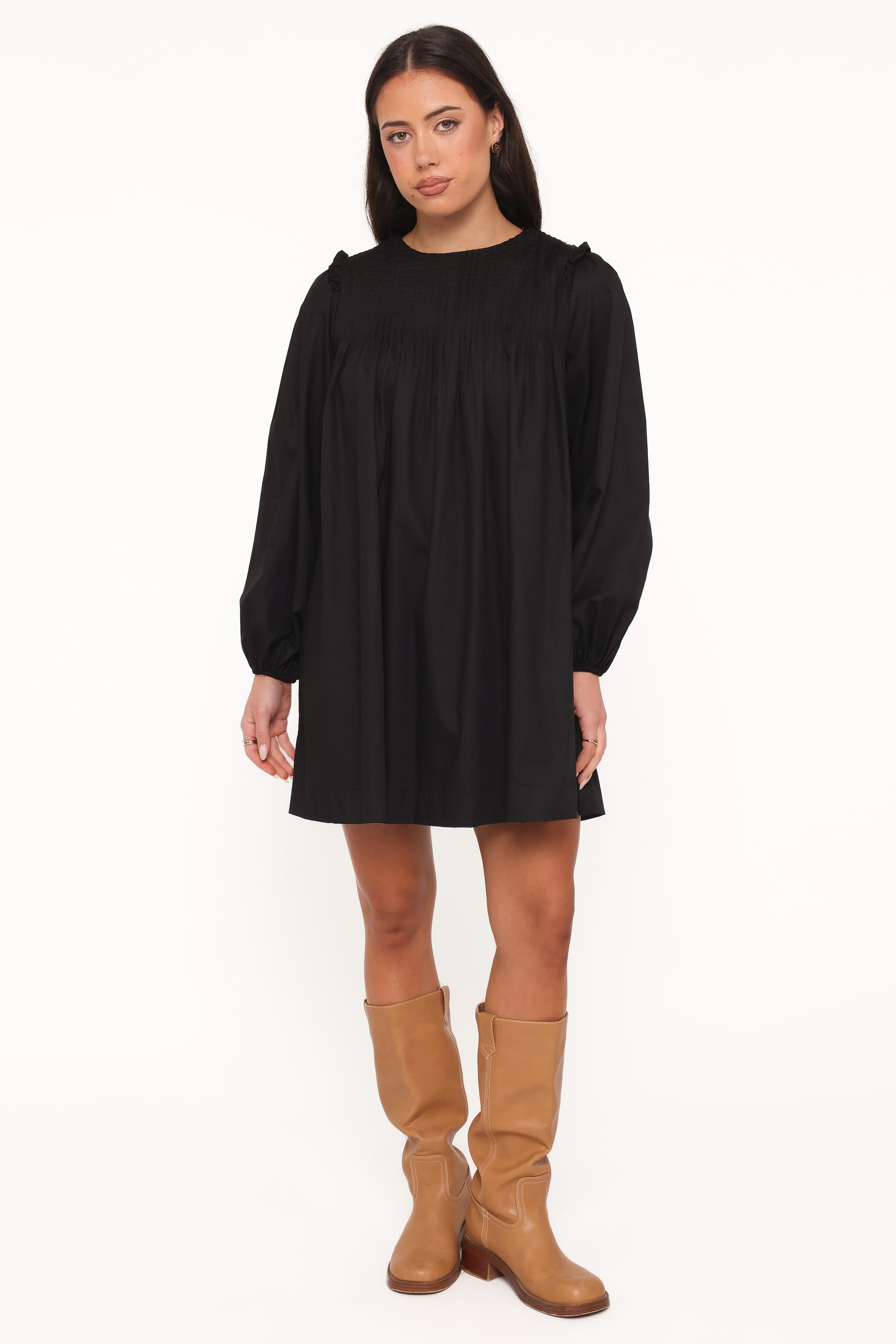DRESSES Wyatt Long Sleeve Mini Dress - Black