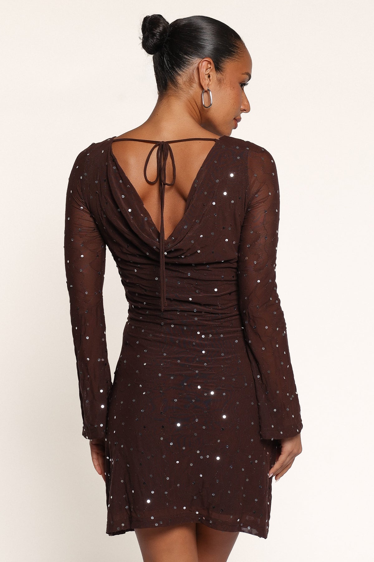 DRESSES Zarni Mini Dress - Brown Sequin