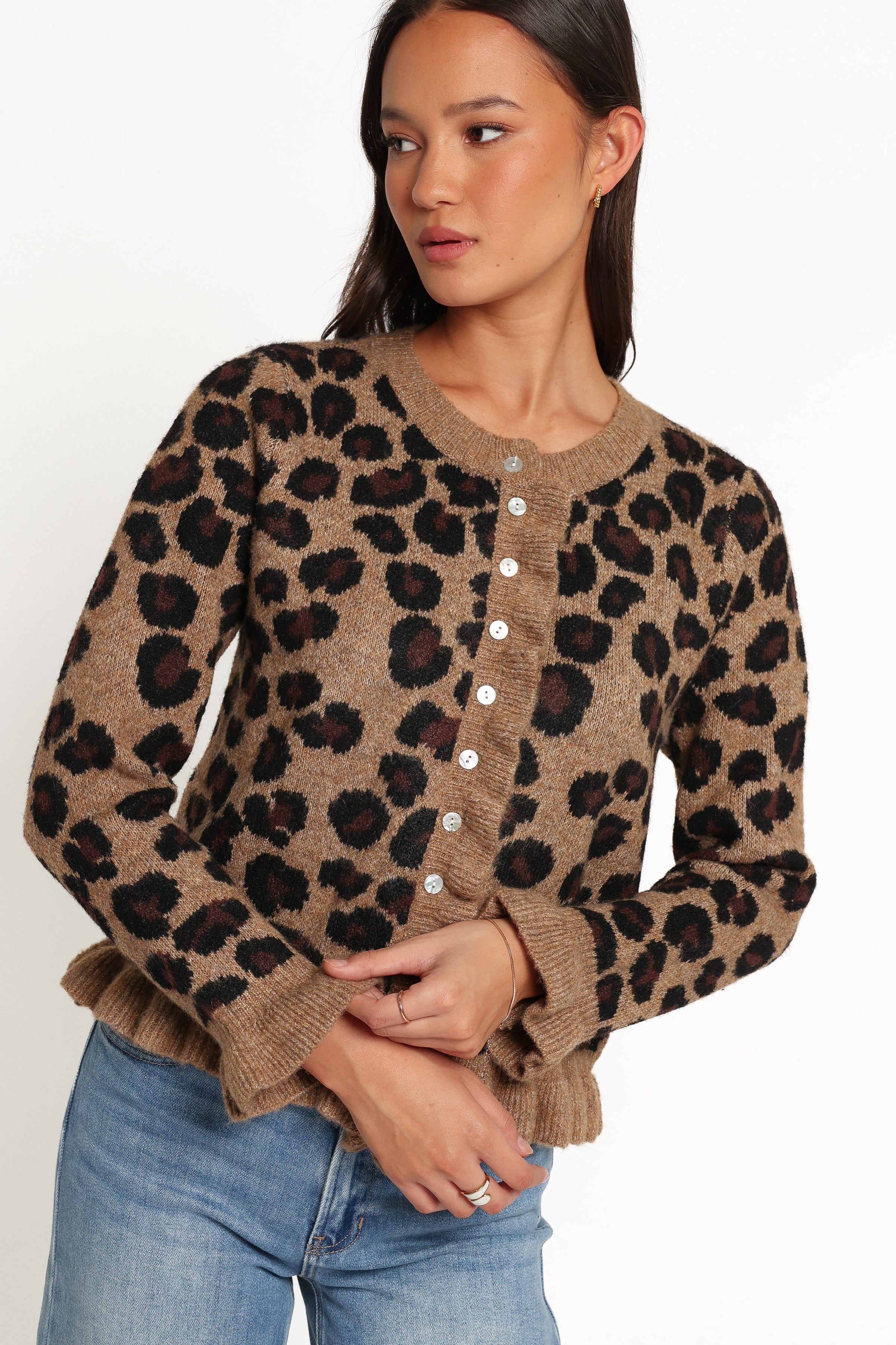 KNITWEAR Asha Cardigan - Brown Leopard