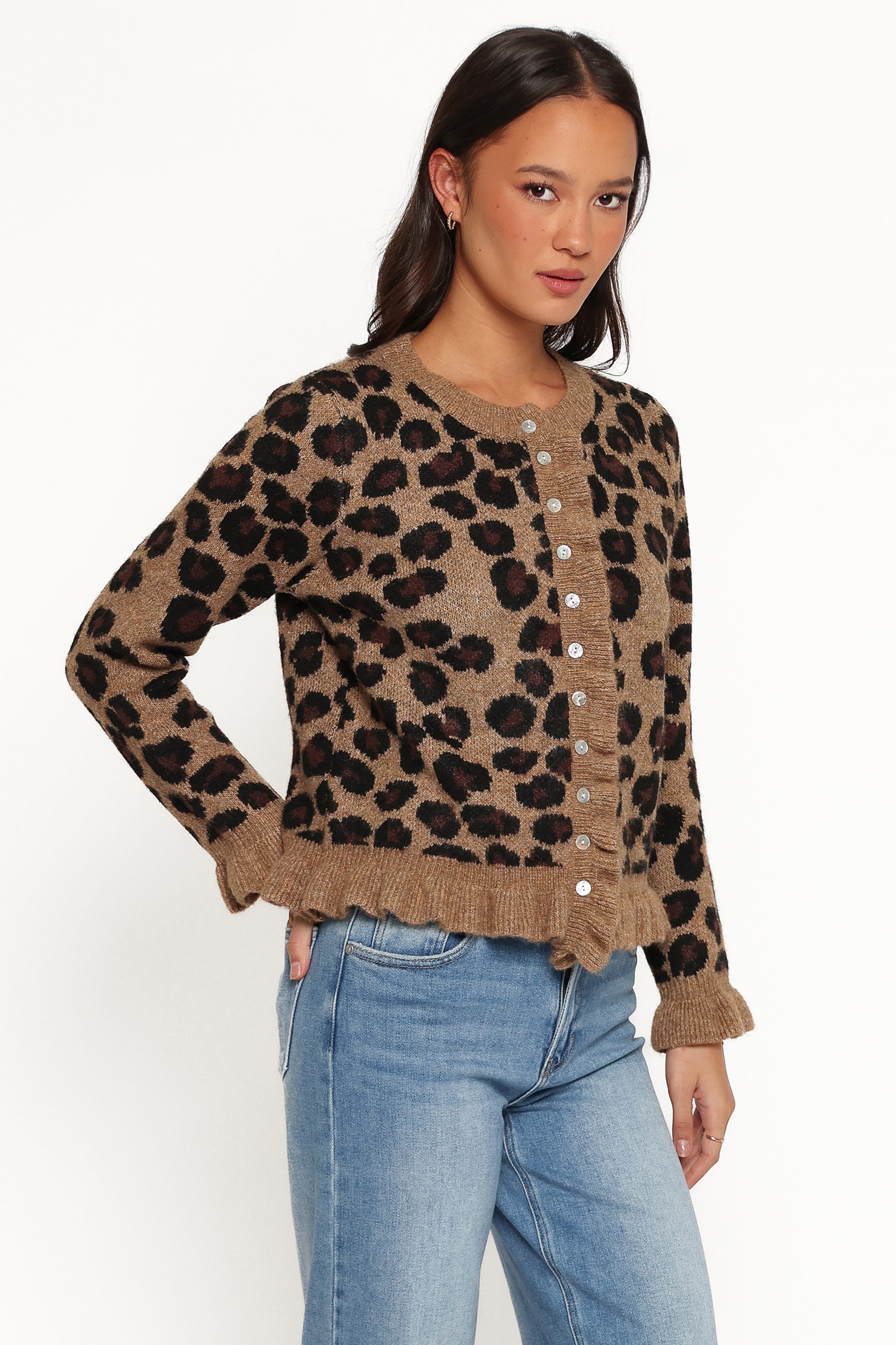 KNITWEAR Asha Cardigan - Brown Leopard