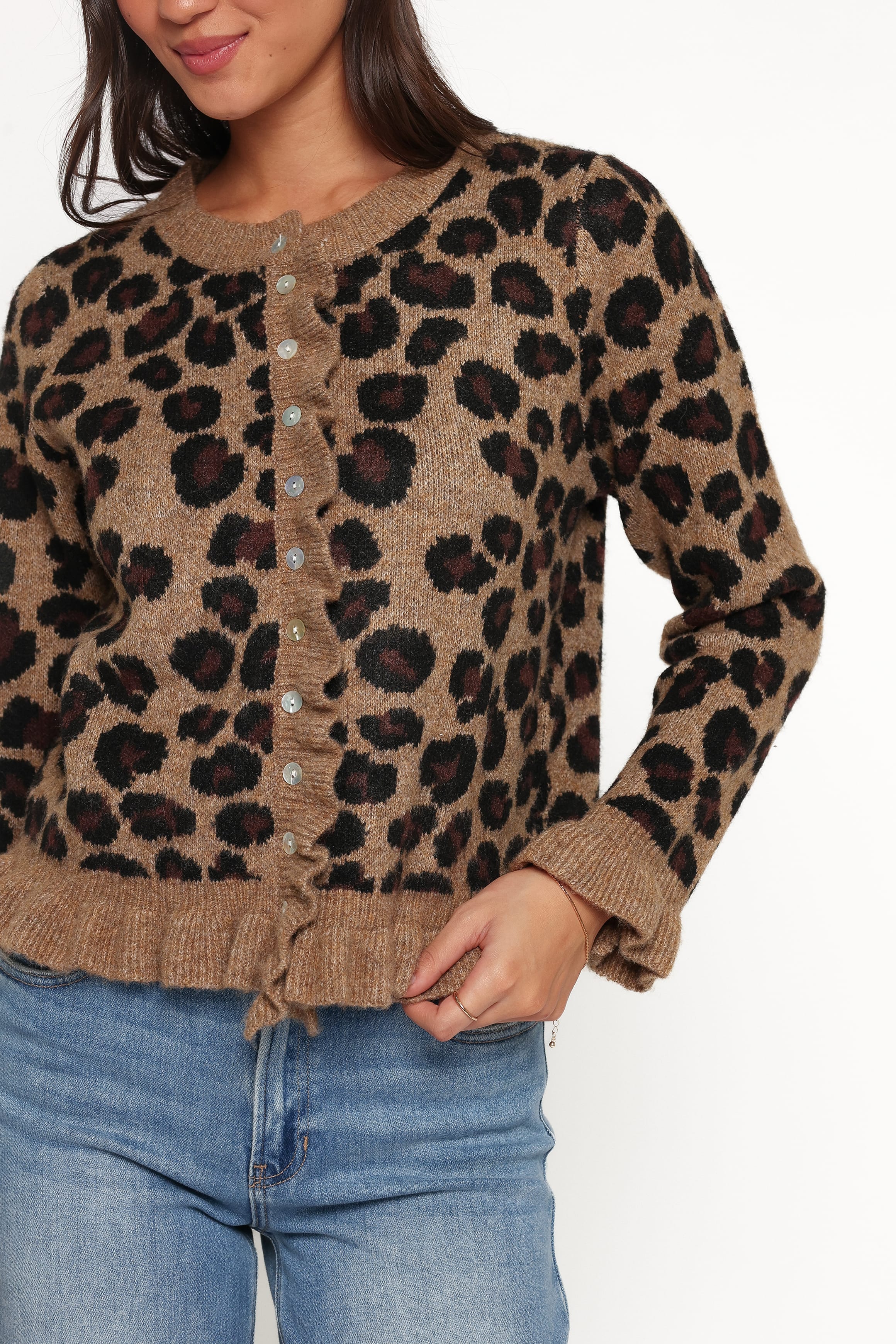 KNITWEAR Asha Cardigan - Brown Leopard