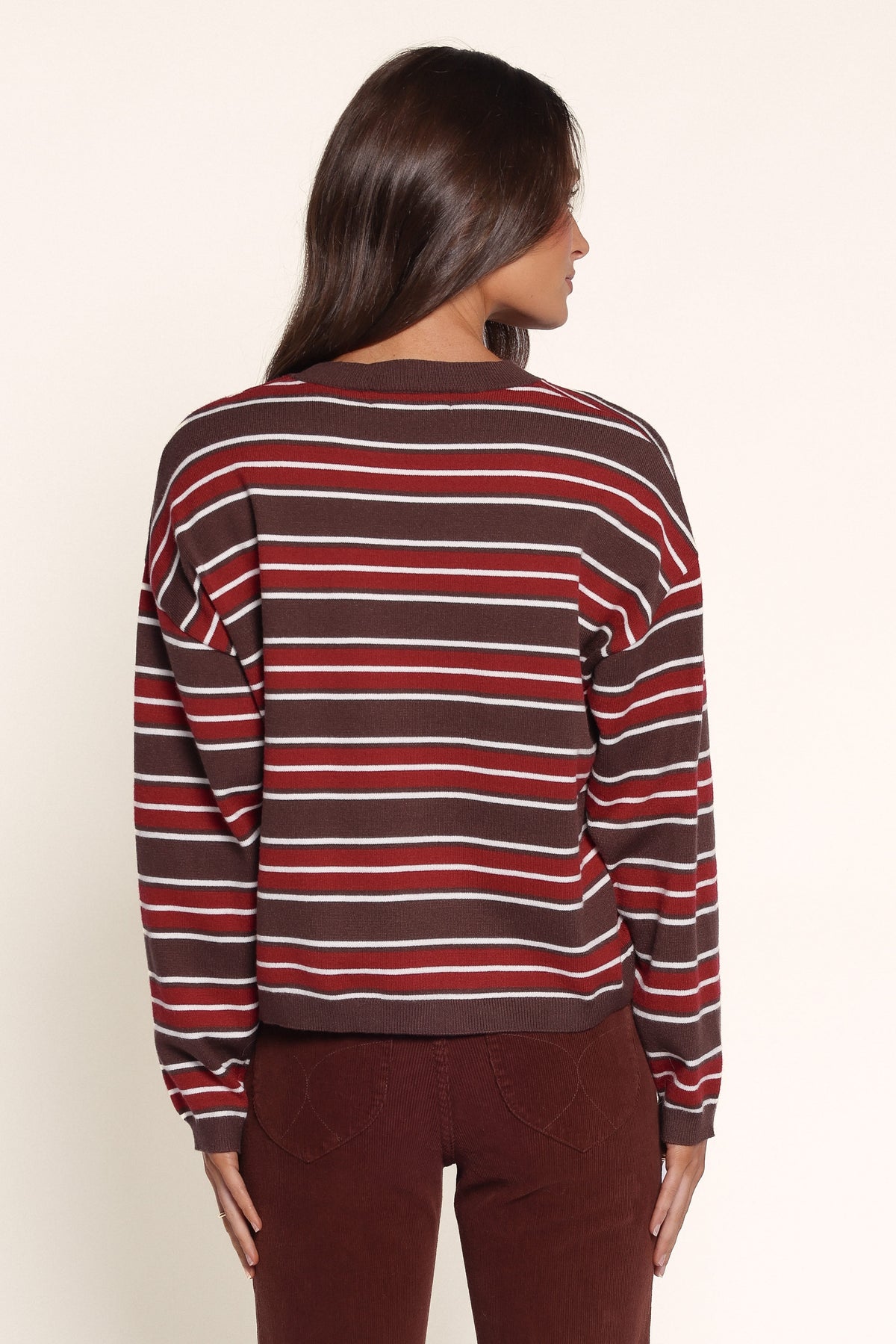 KNITWEAR Cendra Sweater - Red Brown Stripe