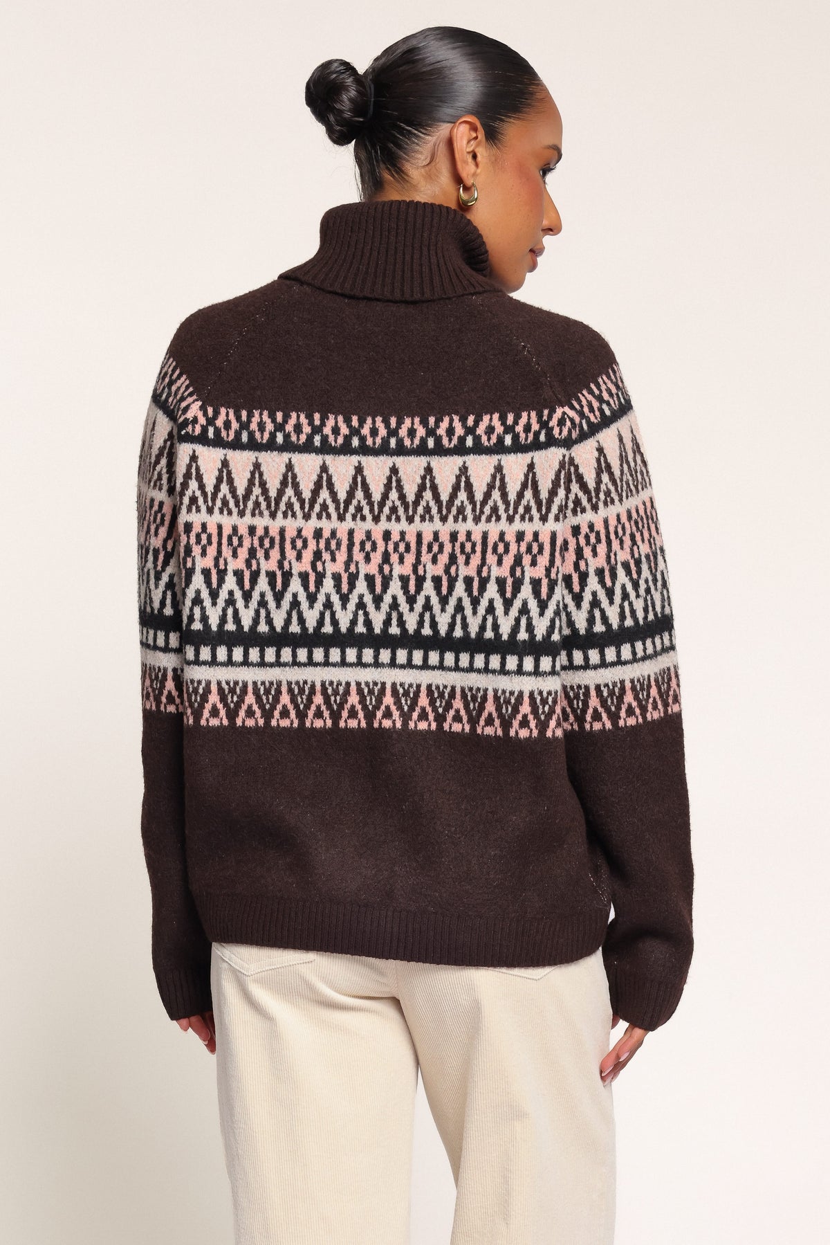 KNITWEAR Constantine Turtleneck Sweater - Brown Fair Isle
