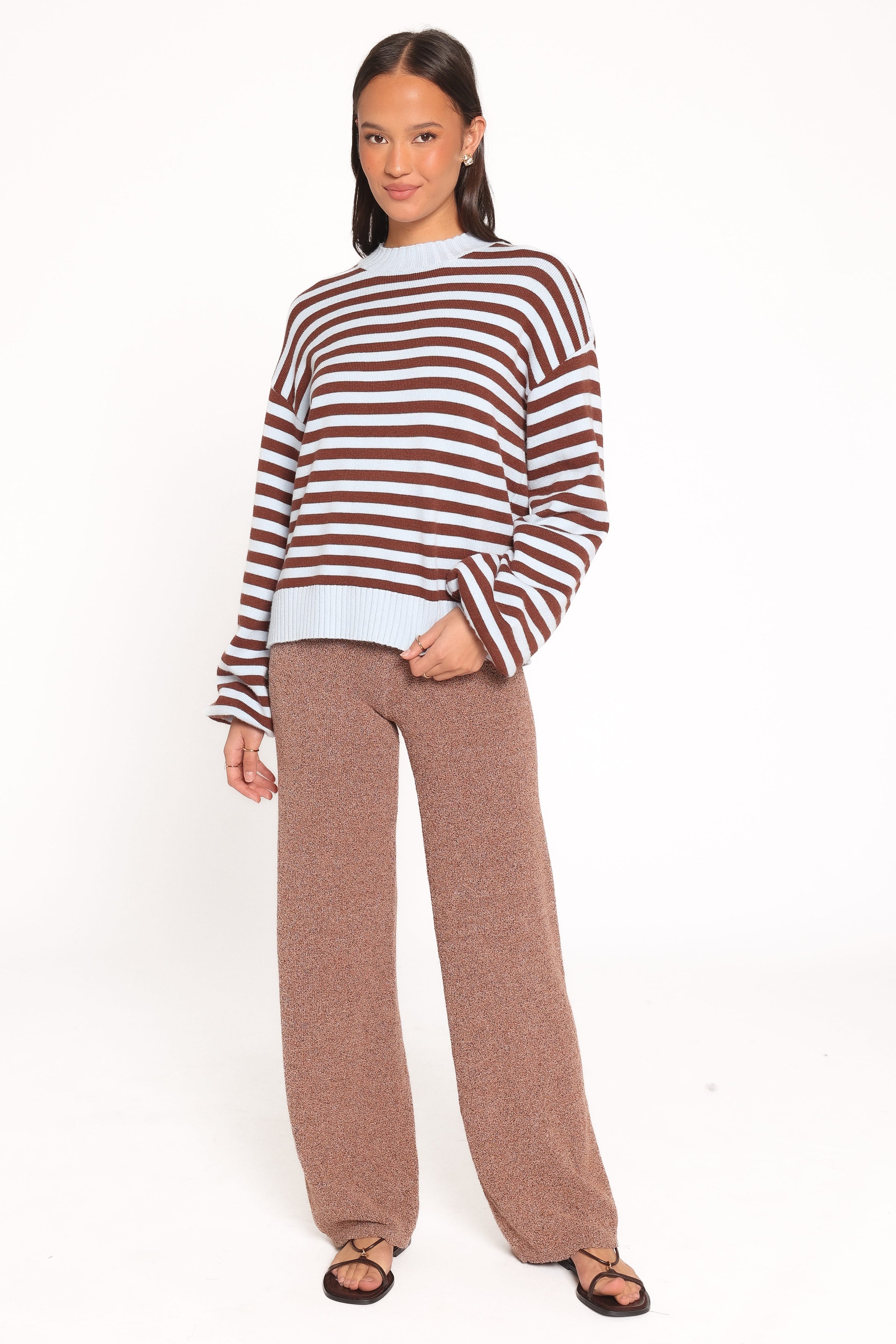 KNITWEAR Dominica Knit Sweater - Blue Chocolate Stripe