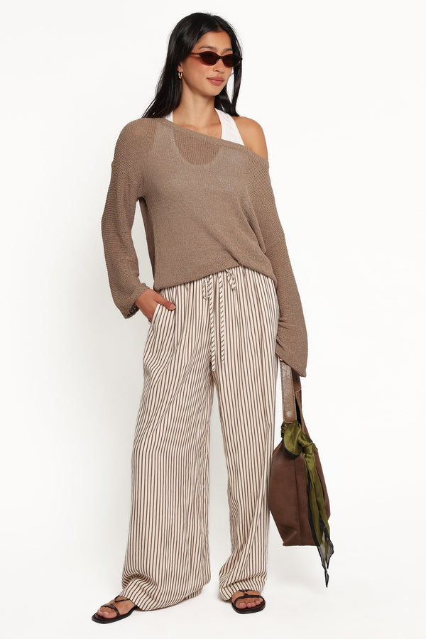 KNITWEAR Florica Off Shoulder Sweater - Olive