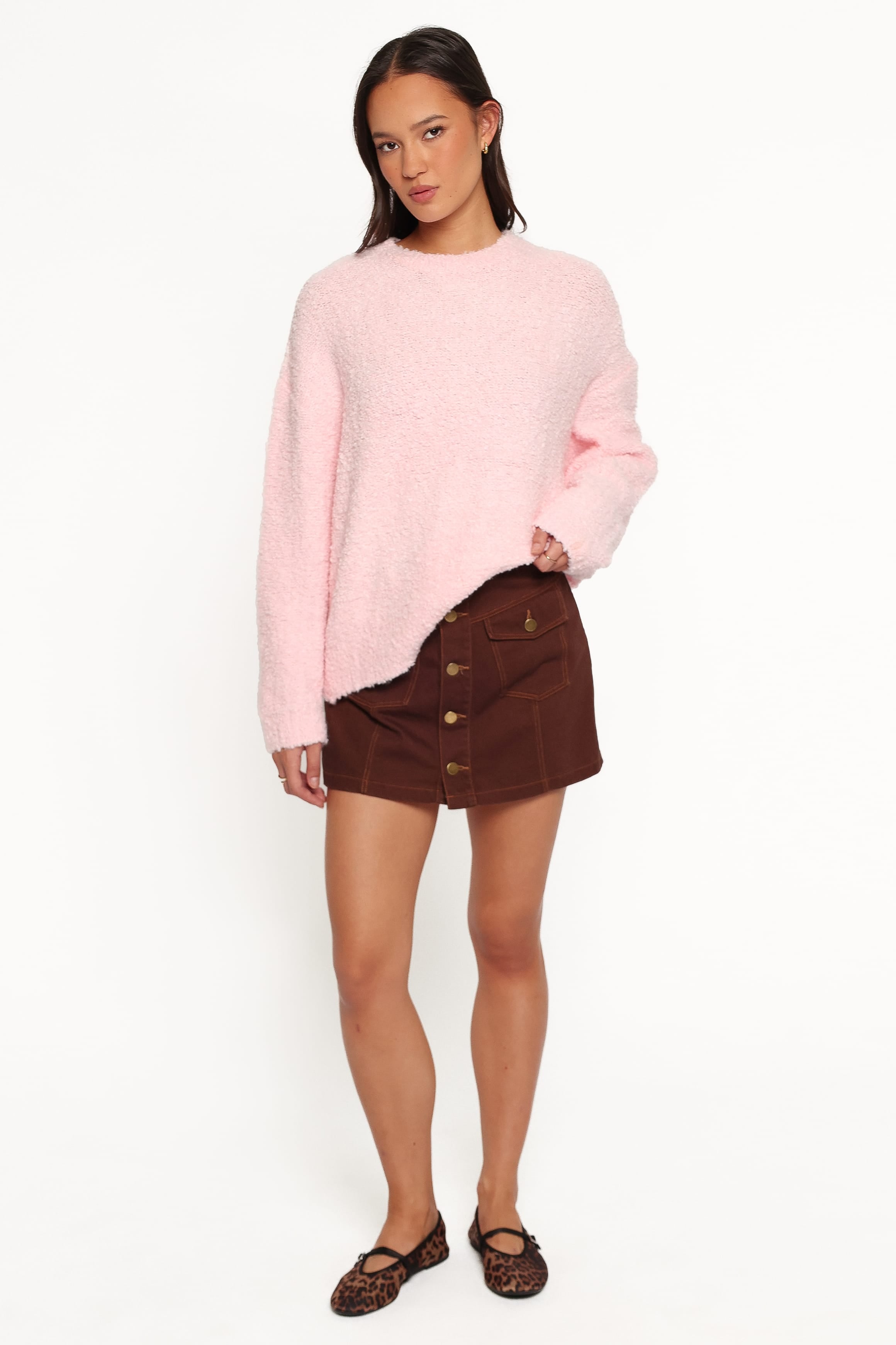 KNITWEAR Freida Boucle Knit Sweater - Pink