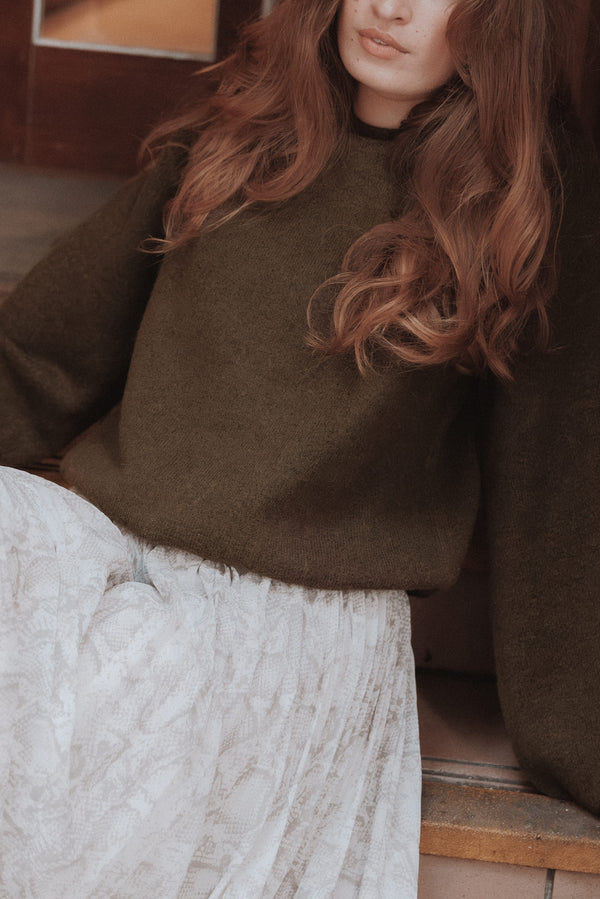 KNITWEAR Galadriel Drawcord Sweater - Khaki