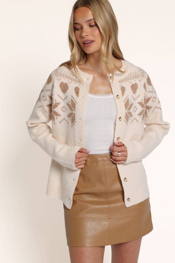 KNITWEAR Jackson Cardigan - Cream Fair Isle