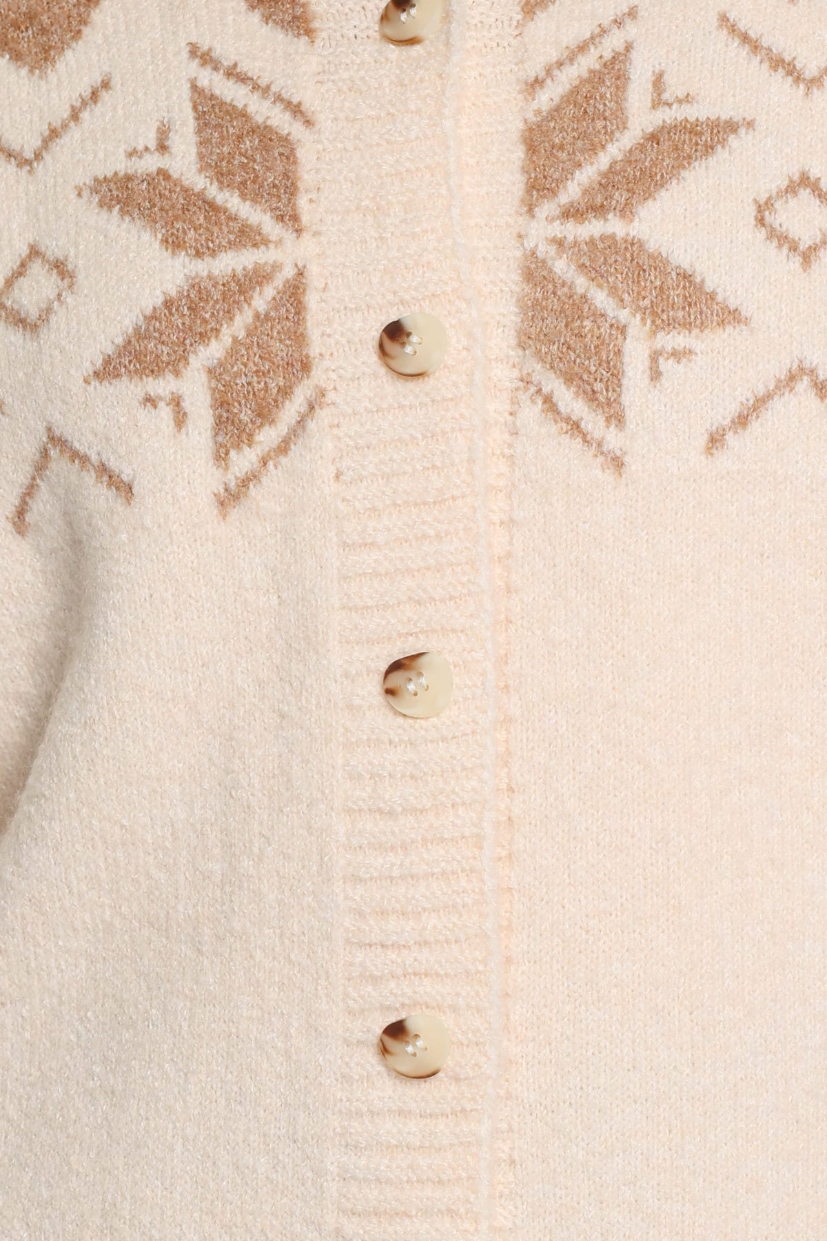 KNITWEAR Jackson Cardigan - Cream Fair Isle