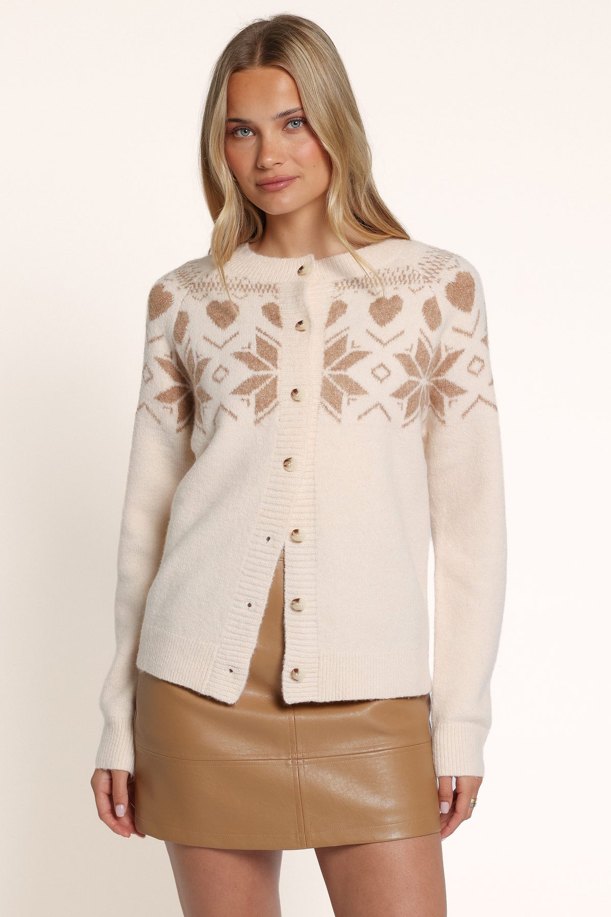 KNITWEAR Jackson Cardigan - Cream Fair Isle