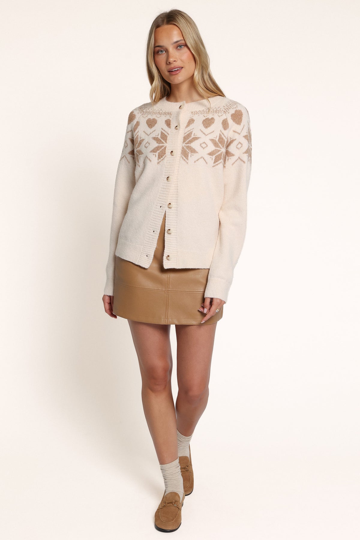 KNITWEAR Jackson Cardigan - Cream Fair Isle