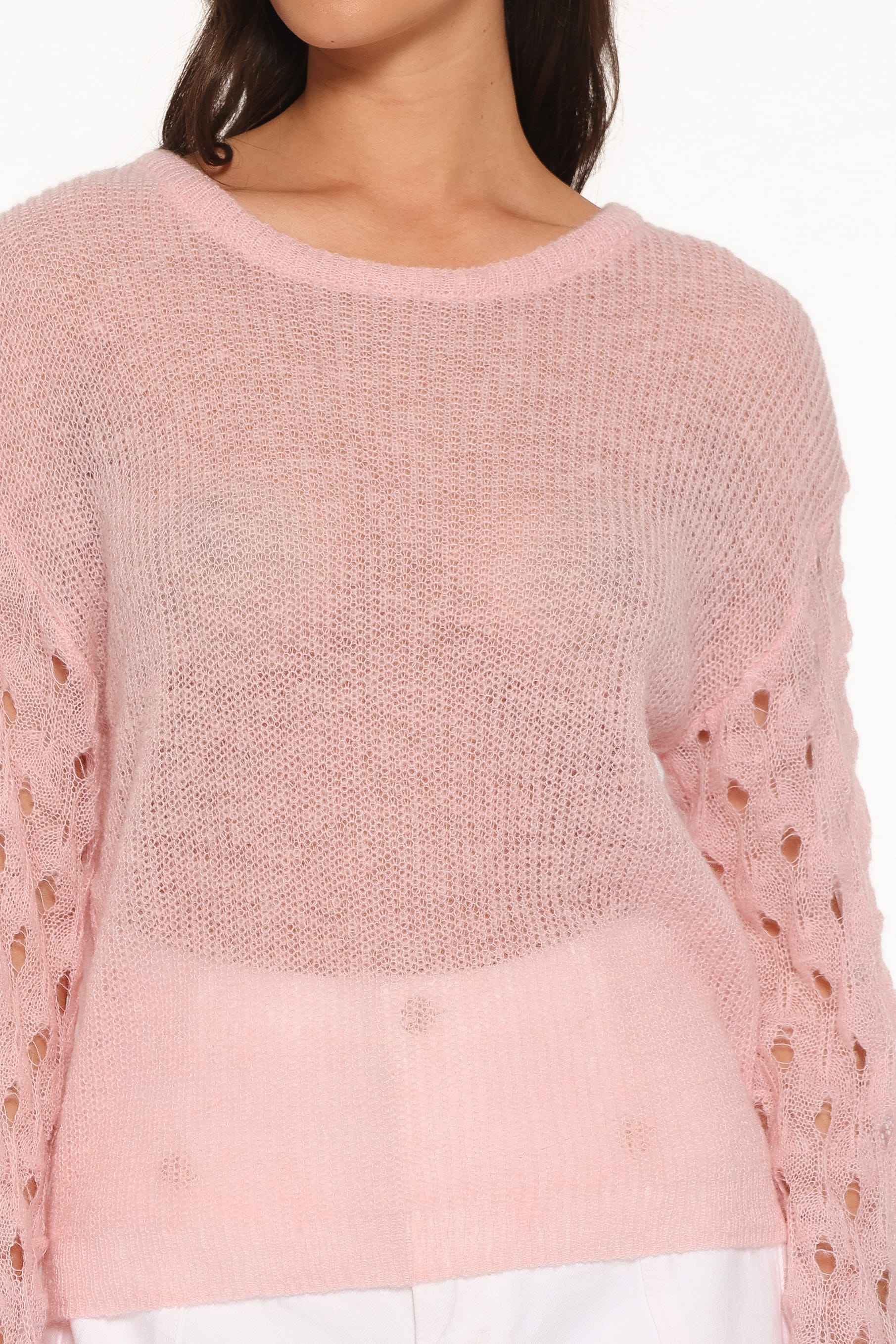 KNITWEAR Janina Open Stitch Sweater - Pink