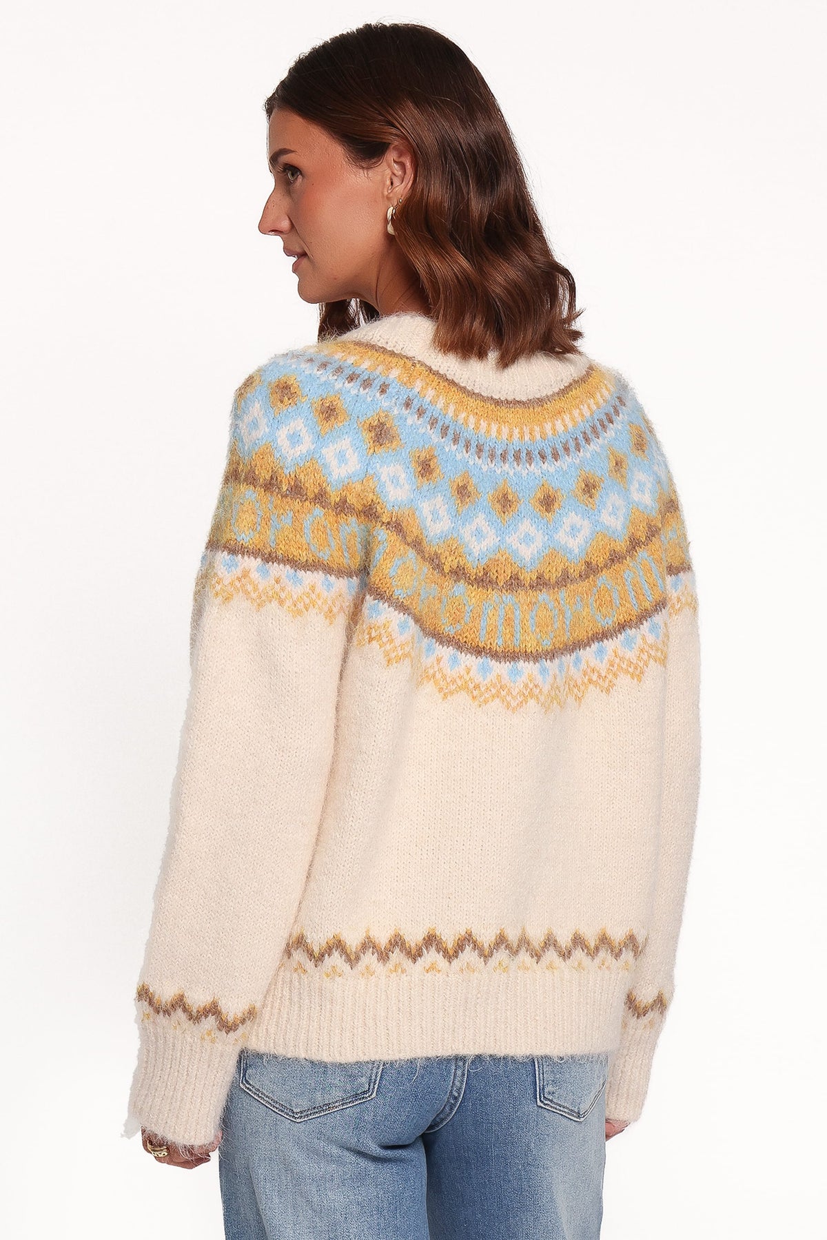 KNITWEAR Kenna Fairisle Sweater - Cream