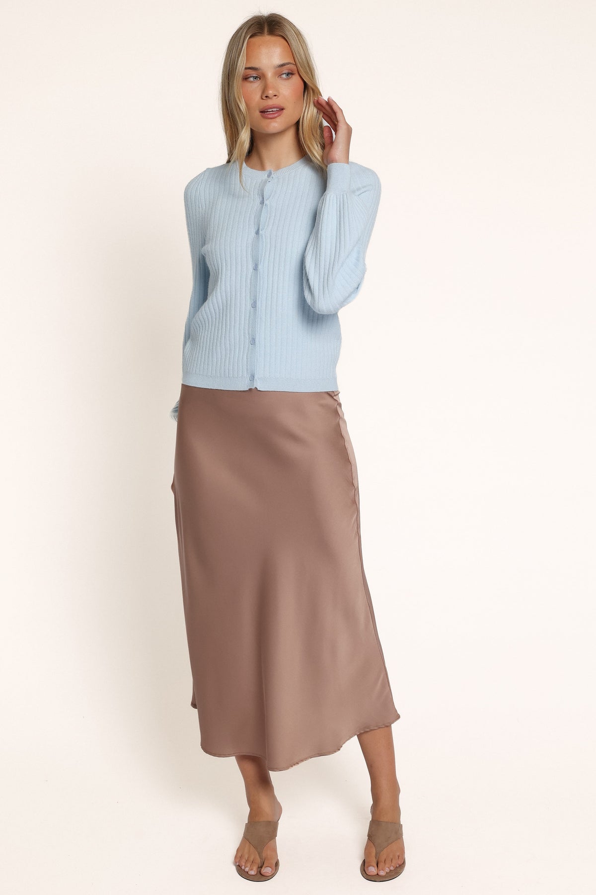 KNITWEAR Lillita Puff Sleeve Cardigan - Light Blue