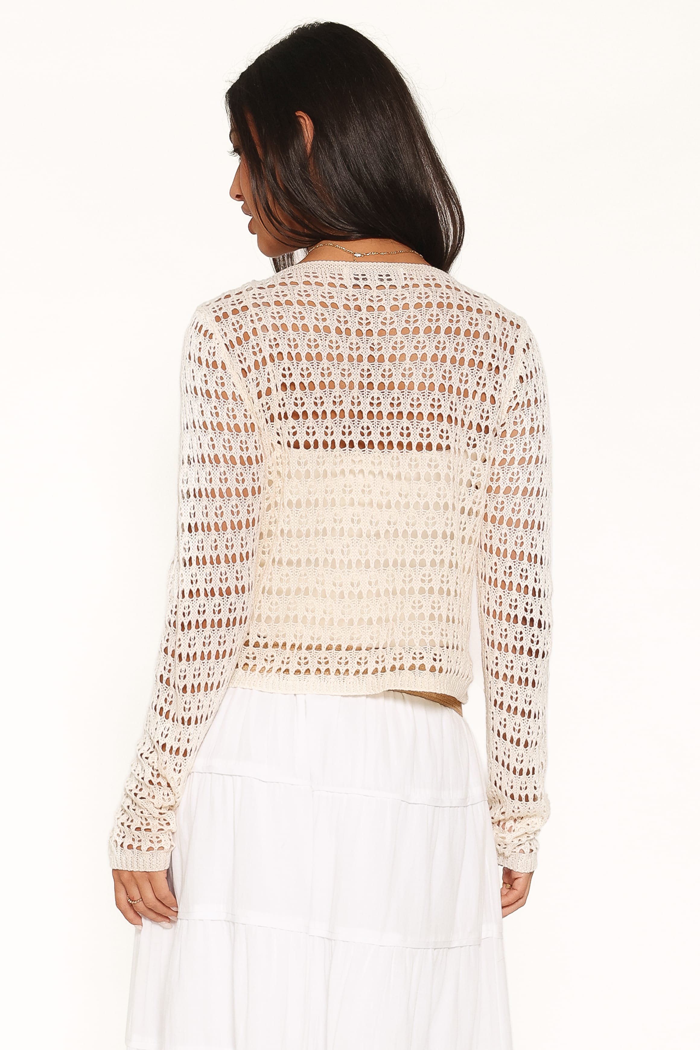 KNITWEAR Lorelle Pointelle Cardigan - Butter Yellow