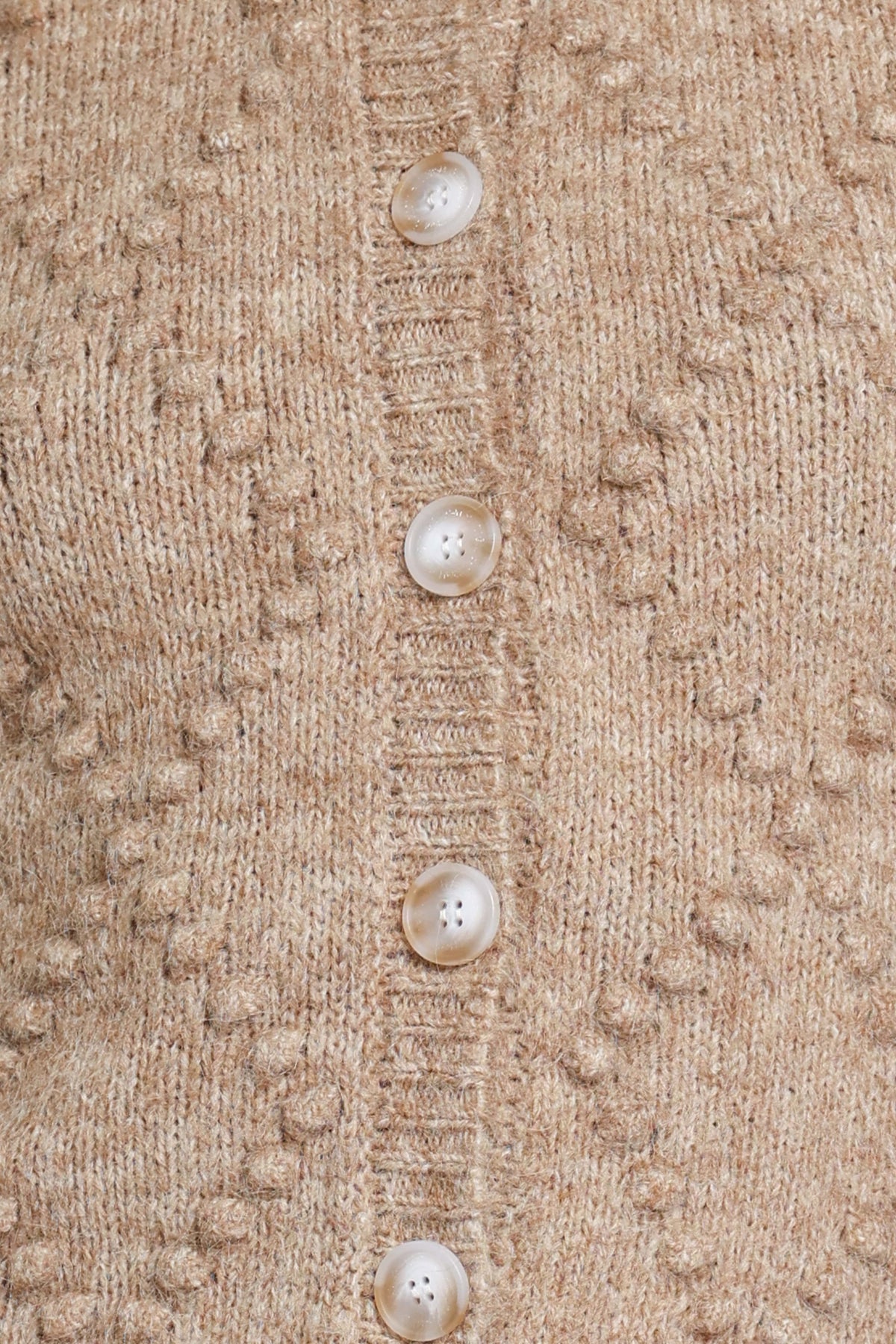 KNITWEAR Mandie Bobble Cardigan - Beige Marle