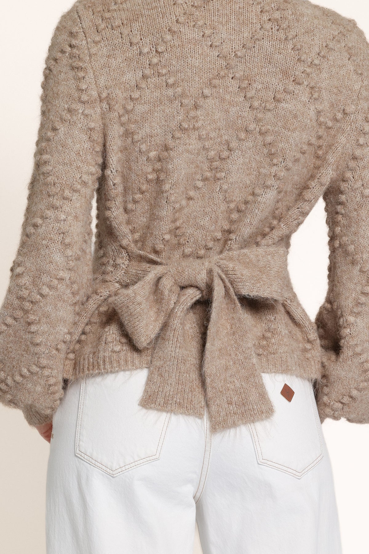 KNITWEAR Mandie Bobble Cardigan - Beige Marle