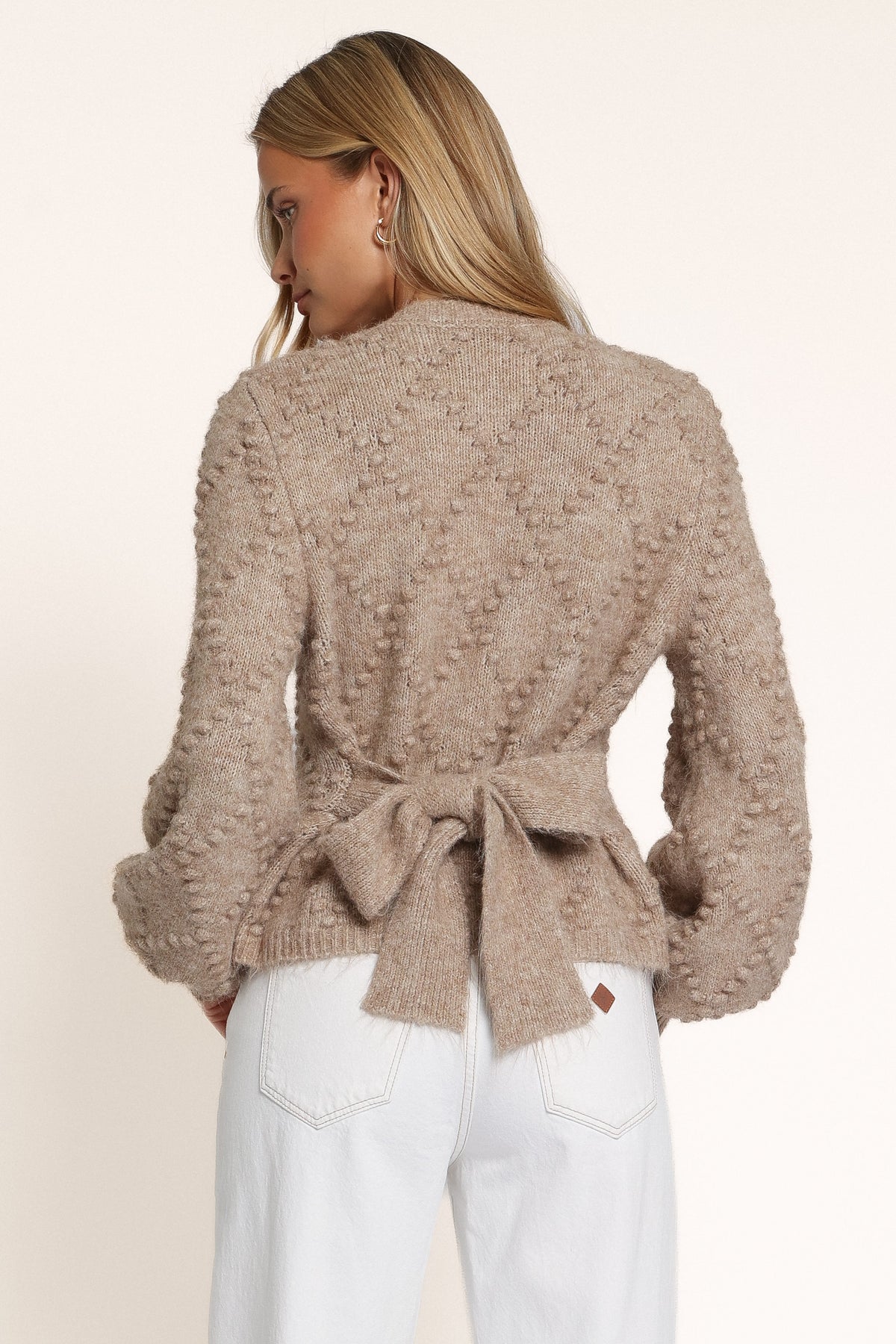 KNITWEAR Mandie Bobble Cardigan - Beige Marle