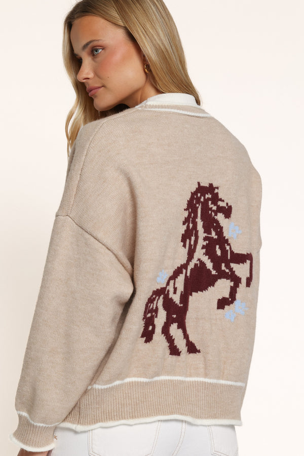 KNITWEAR Marbelle Cardigan - Beige Horse