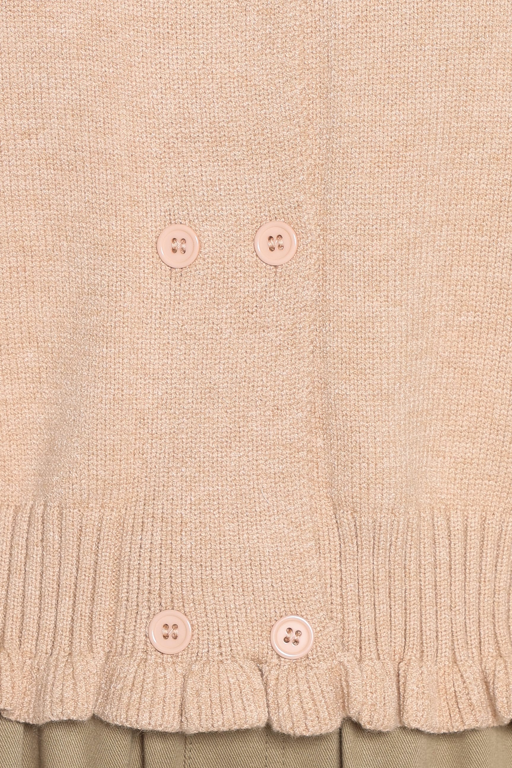 KNITWEAR Marjorie Frill Cardigan - Beige