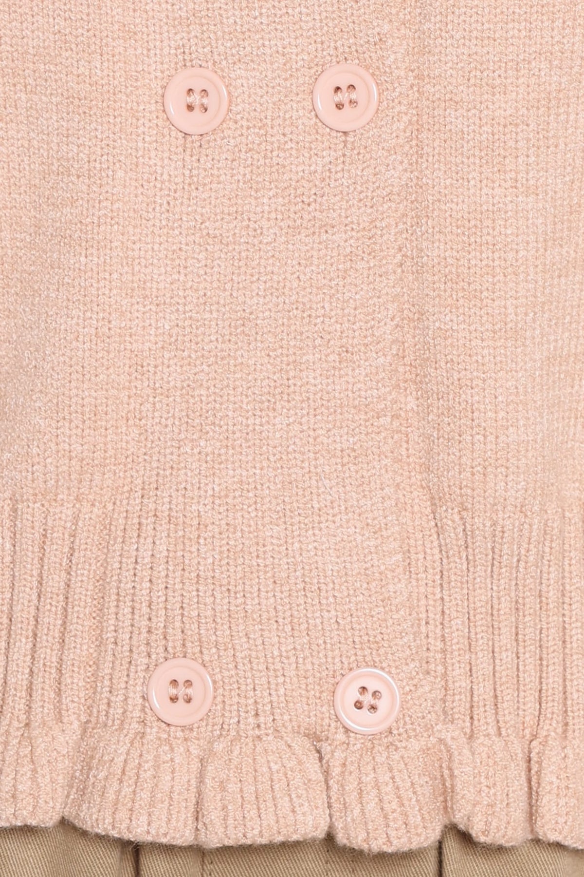 KNITWEAR Marjorie Frill Cardigan - Beige