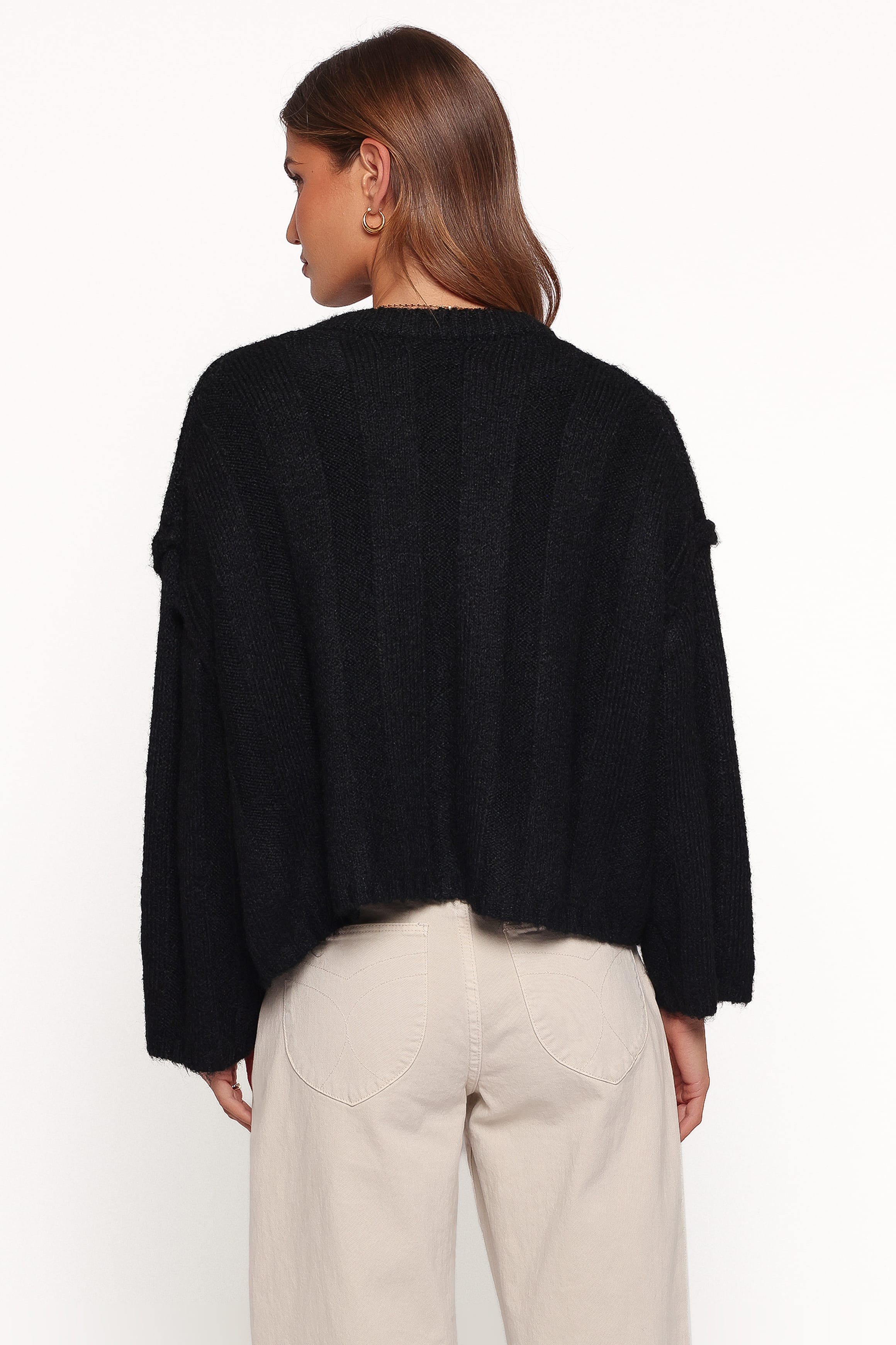 KNITWEAR Mayven Boxy Wide Rib Sweater - Black